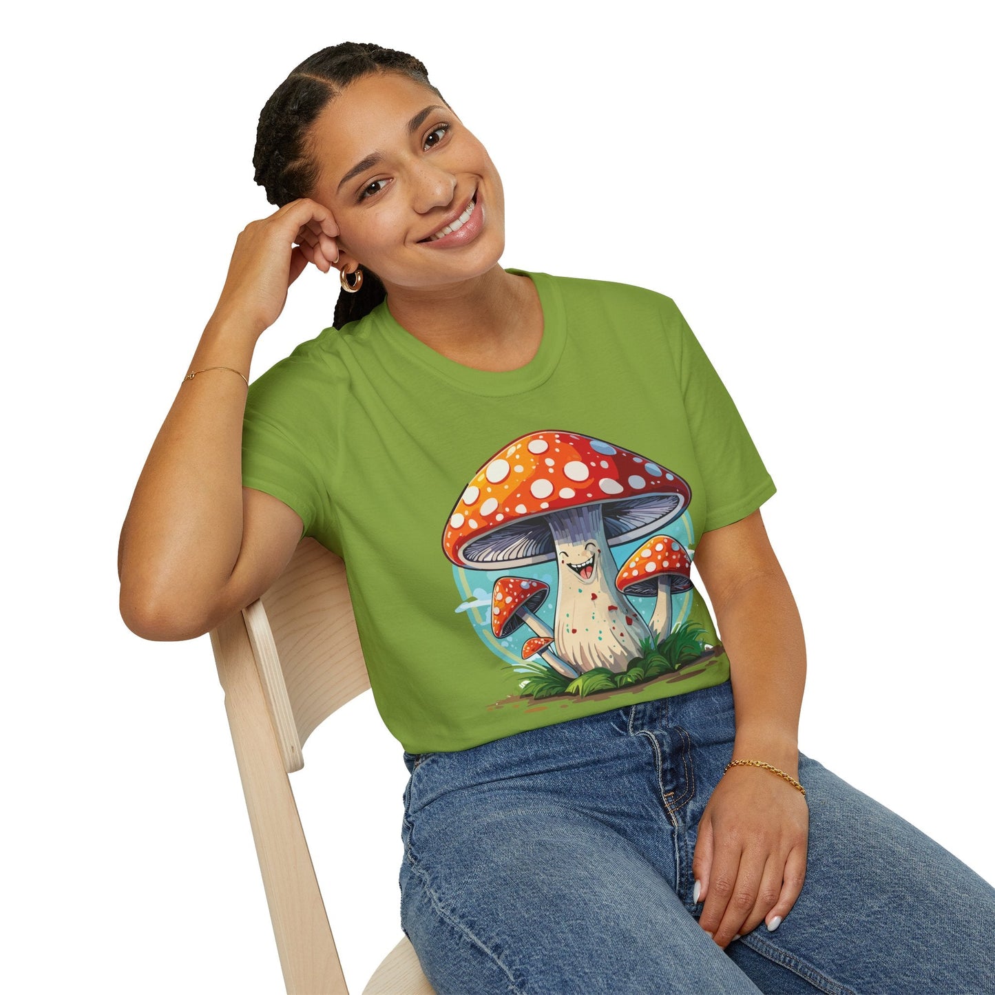 Mashroom Tee Shirt Unisex Funny Mashroom Design Softstyle Cotton Tee For Everyday Comfort