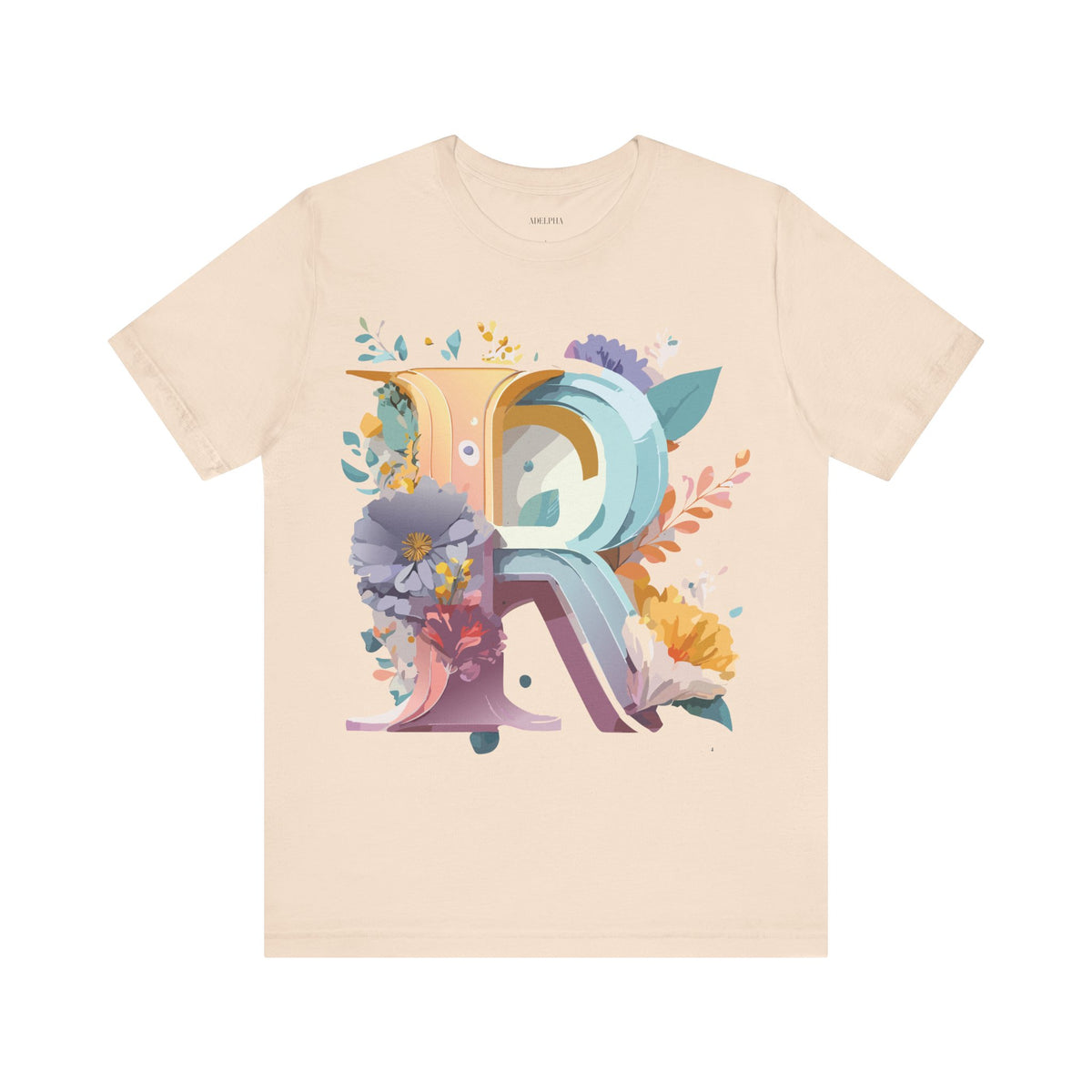 Letter R Graphic Unisex Cotton Bella+Canvas Tee with Art Letter Design