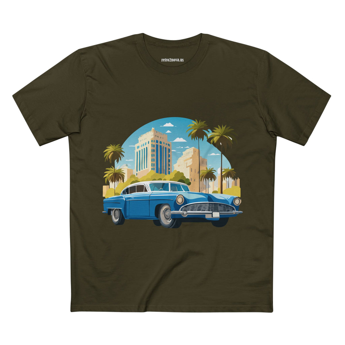 Retro Car Vintage Graphic Tee Staple Unisex 100 Cotton Tee Shirt - RC-23