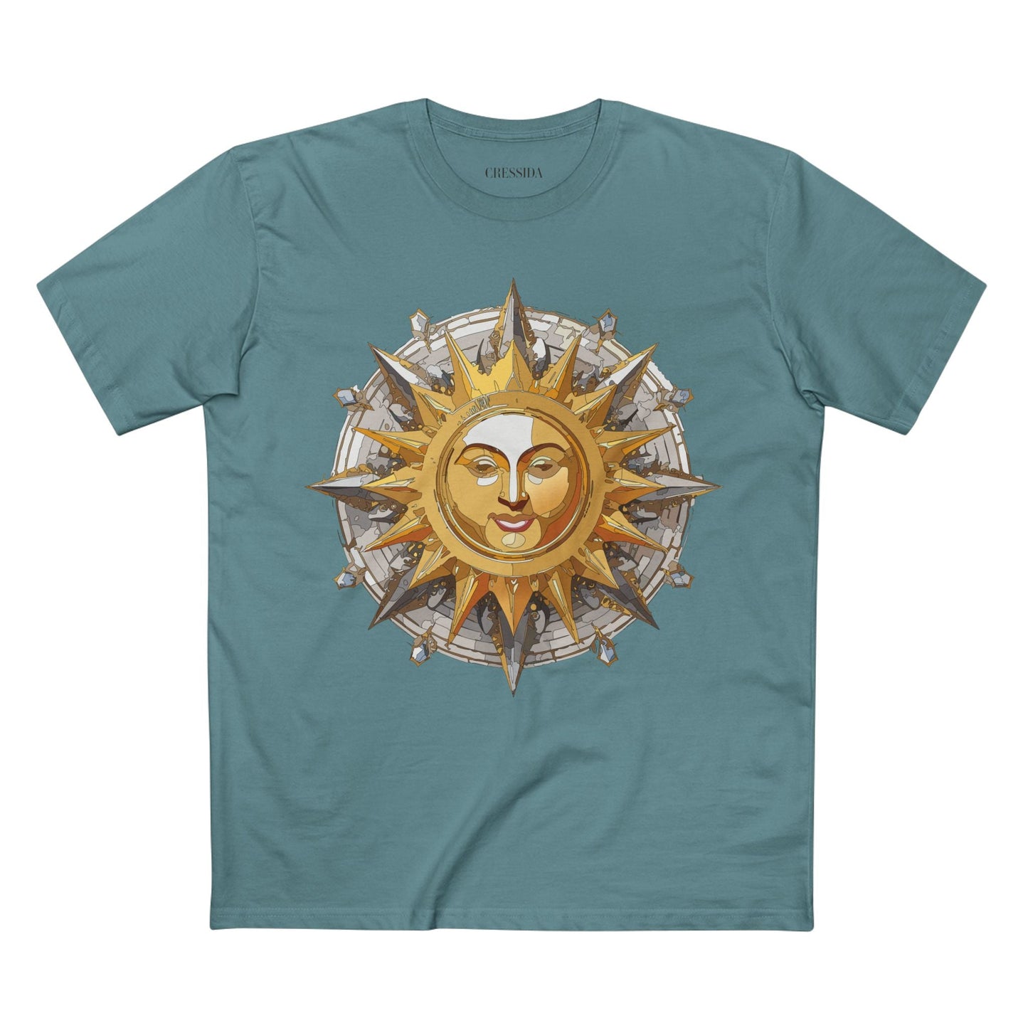 Gold Sun Graphic Unisex 100 Cotton T-Shirt with Golden Art Design 12