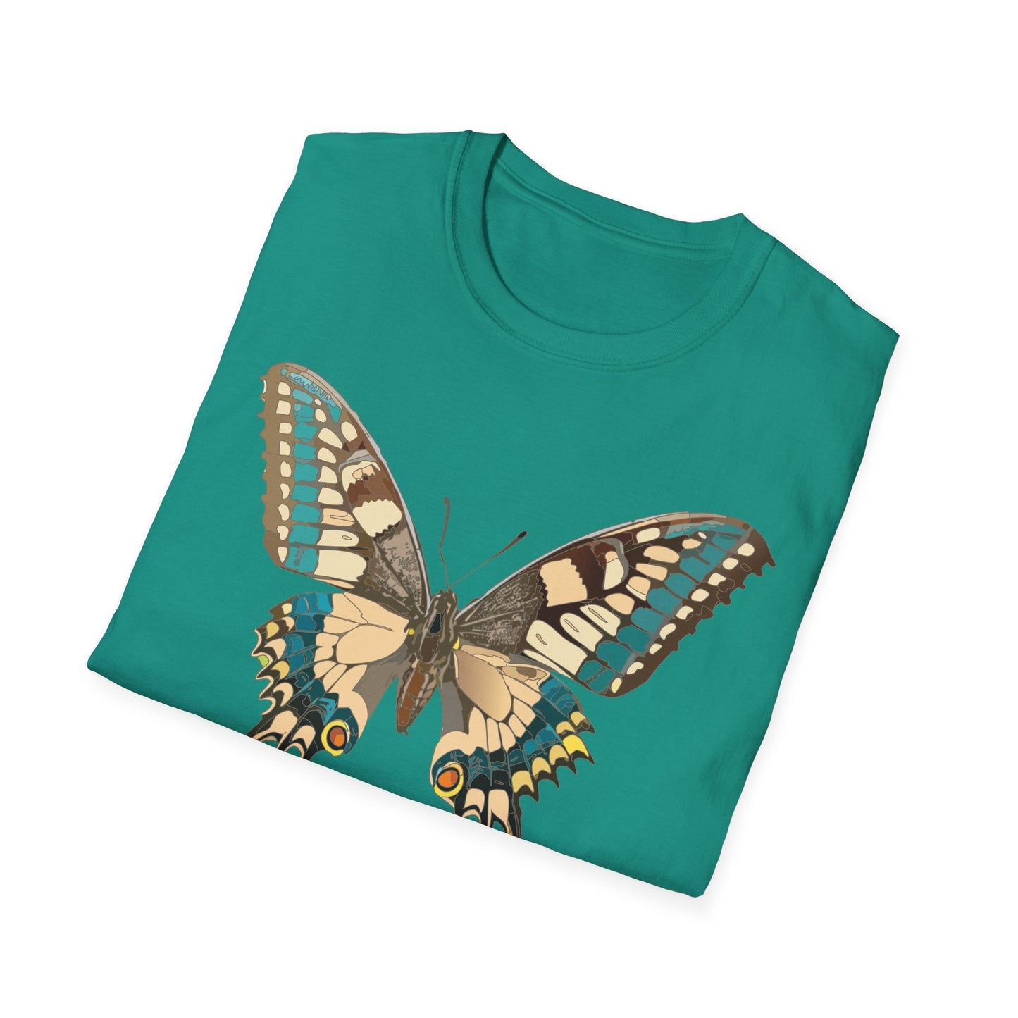 Unisex Butterfly T Shirt Softstyle 64000 Ring Spun Cotton Lightweight Tee Breathable Everyday Comfort