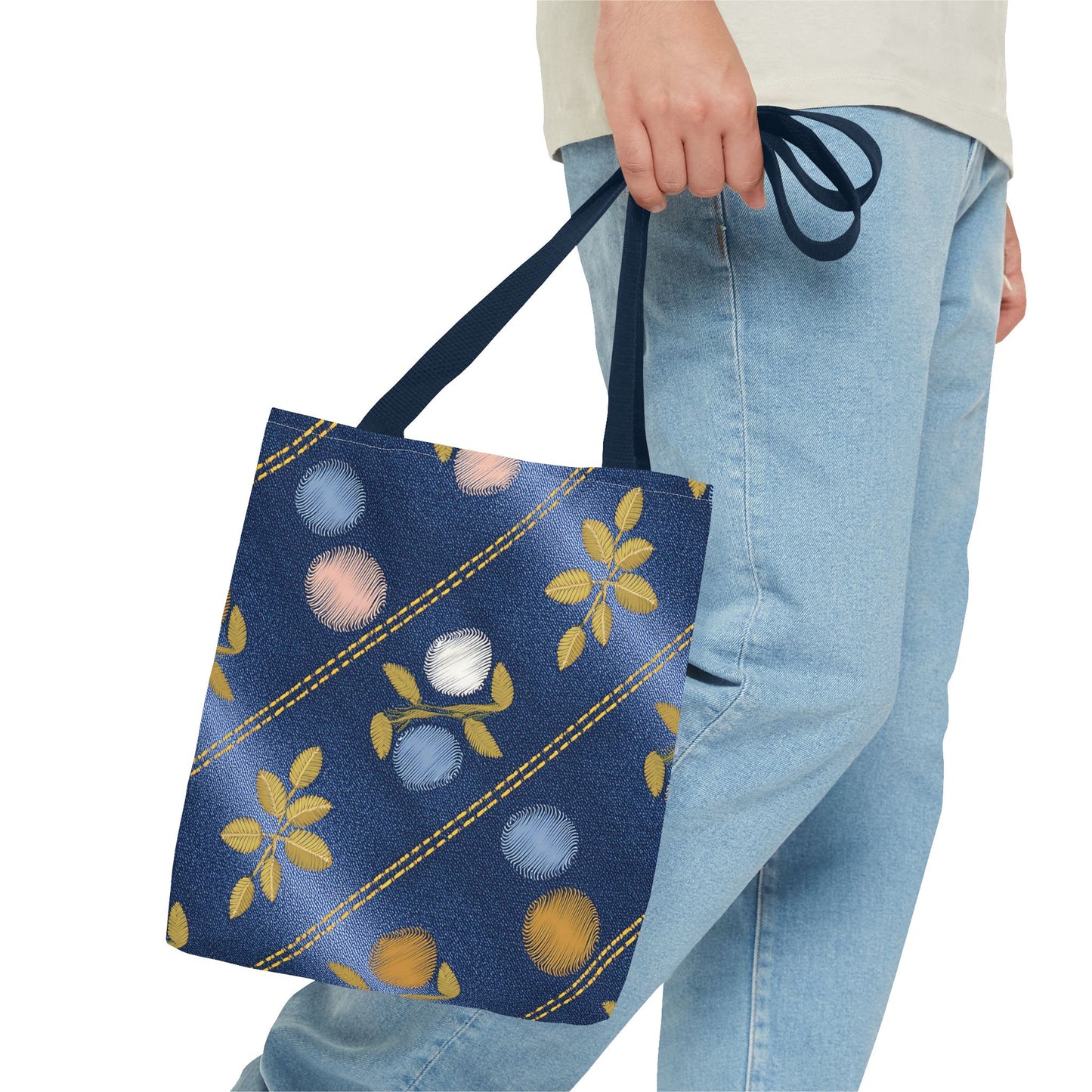 DENIM PRINT CANVAS BAG HIGH-QUALITY 100% SPUN POLYESTER 3 SIZES CANVAS BAG-122