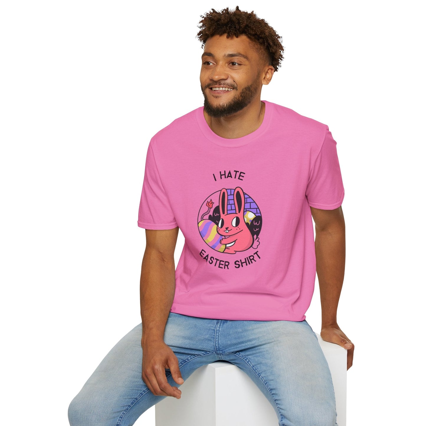 Funny Easter T Shirt Unisex Gildan Softstyle 64000 Easter Design Tee With Signature Print