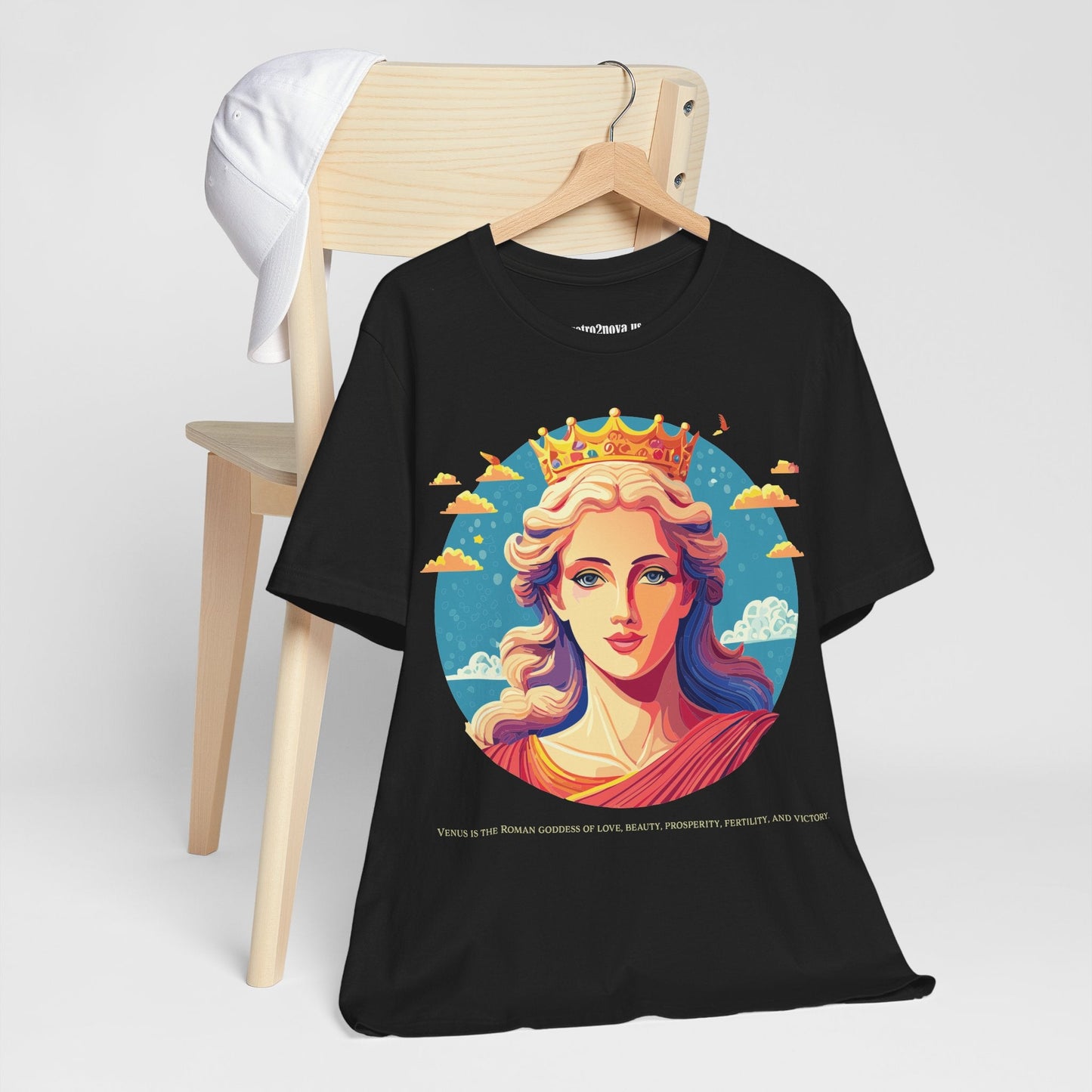 Goddess Venus Graphic Tee Unisex Cotton Short Sleeve Shirt With Original Retro2Nova Artwork