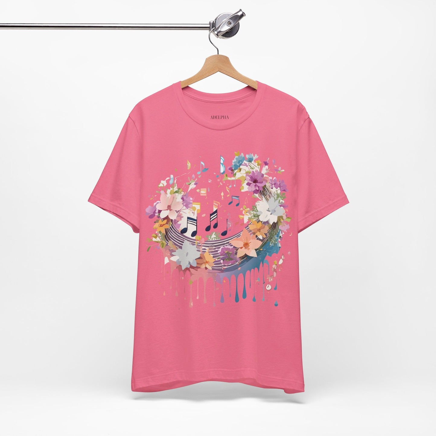 Music Graphic Unisex 100 Cotton Vintage Art with Musical Elements Tee 114