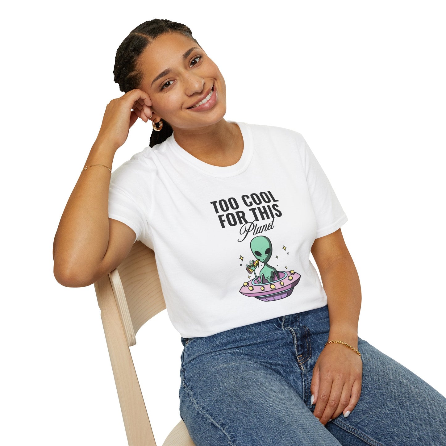 Alien UFO TShirt  Too Cool For This Planet Graphic Tee