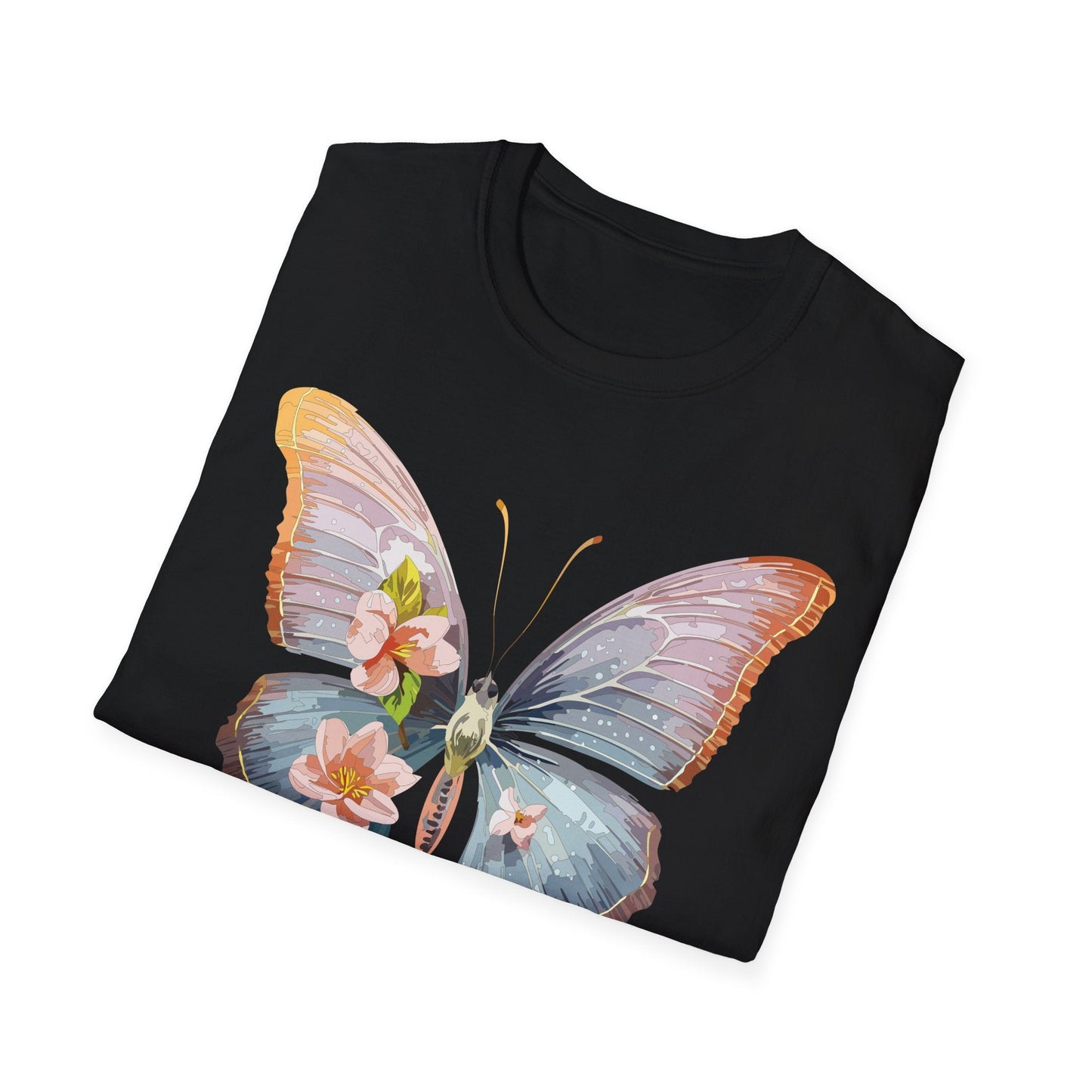 Butterfly Print T Shirt For Men Women Unisex Monarch Design Softstyle Cotton Tee
