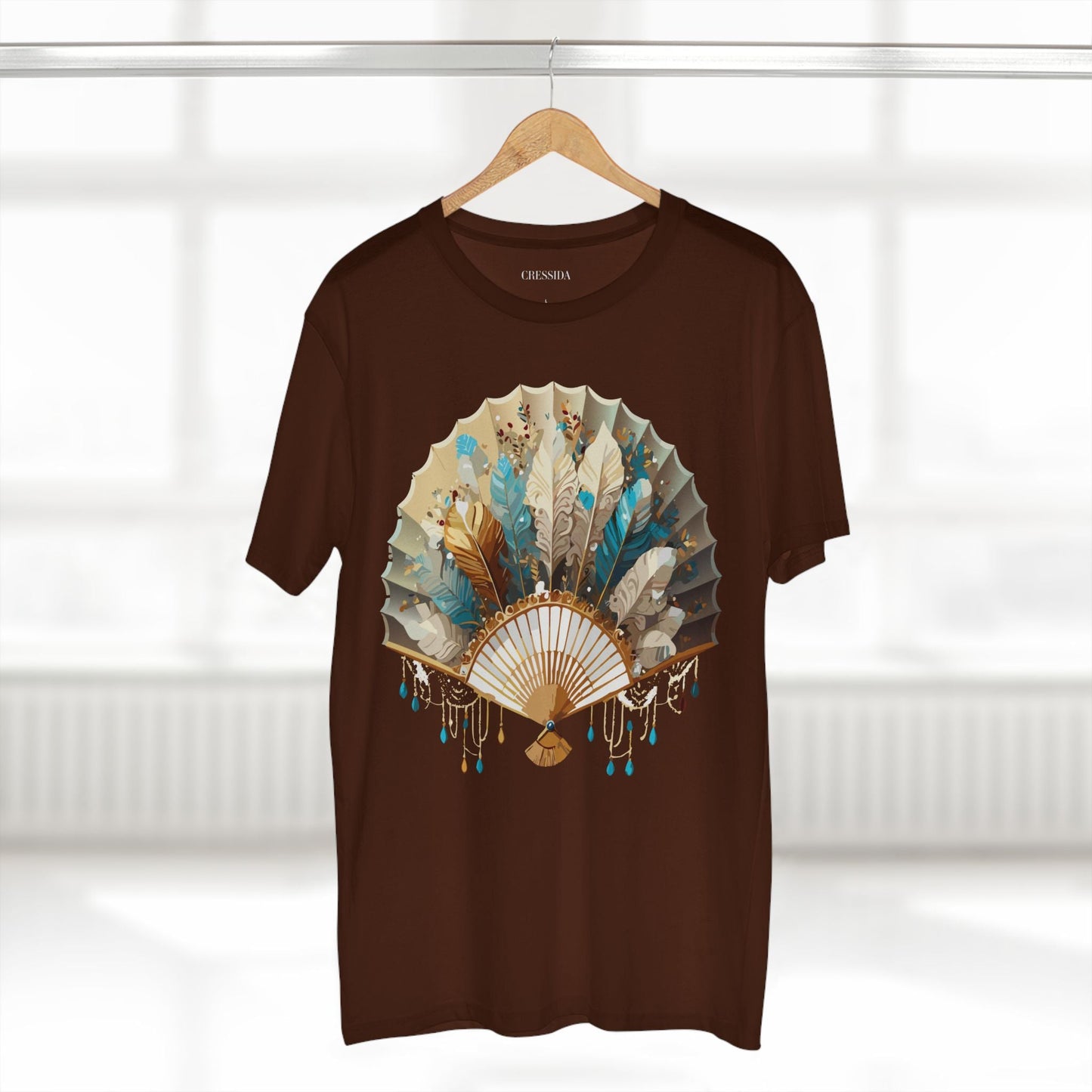 Antique Fan Graphic Design T-Shirt Unisex 100 Cotton Floral Carnival Artwork Tee 9