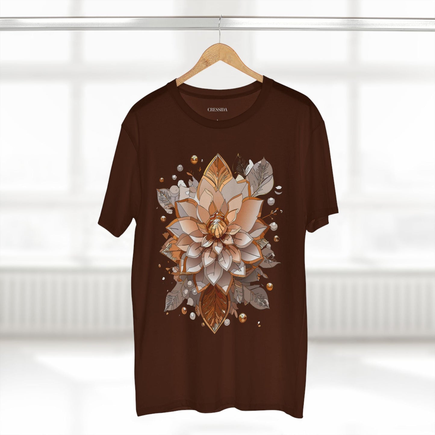 Floral Graphic T-Shirt Unisex 100 Cotton Art Design with Antique Flowers Tee 4