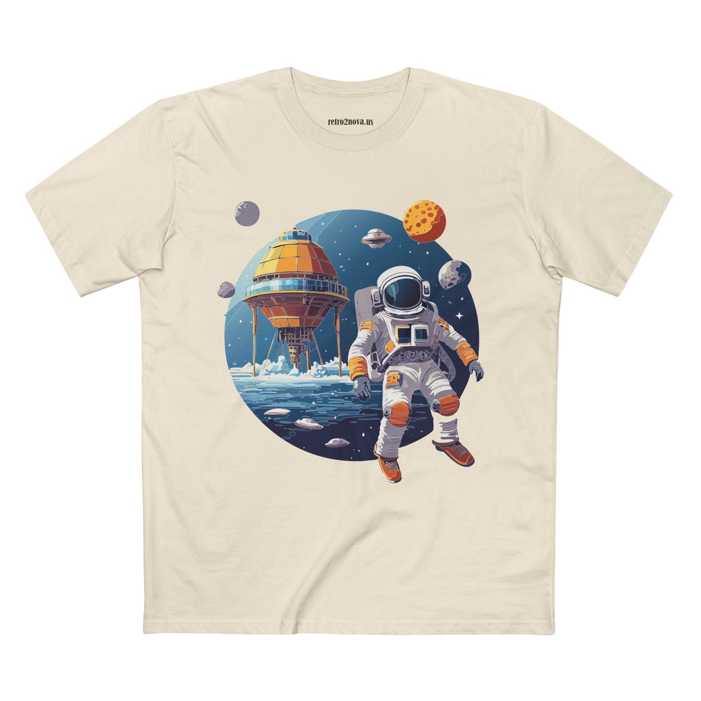 Cosmos Astronaut Shirt CS 38 Unisex Premium Cotton Tee With Original Art Design Retro2Nova