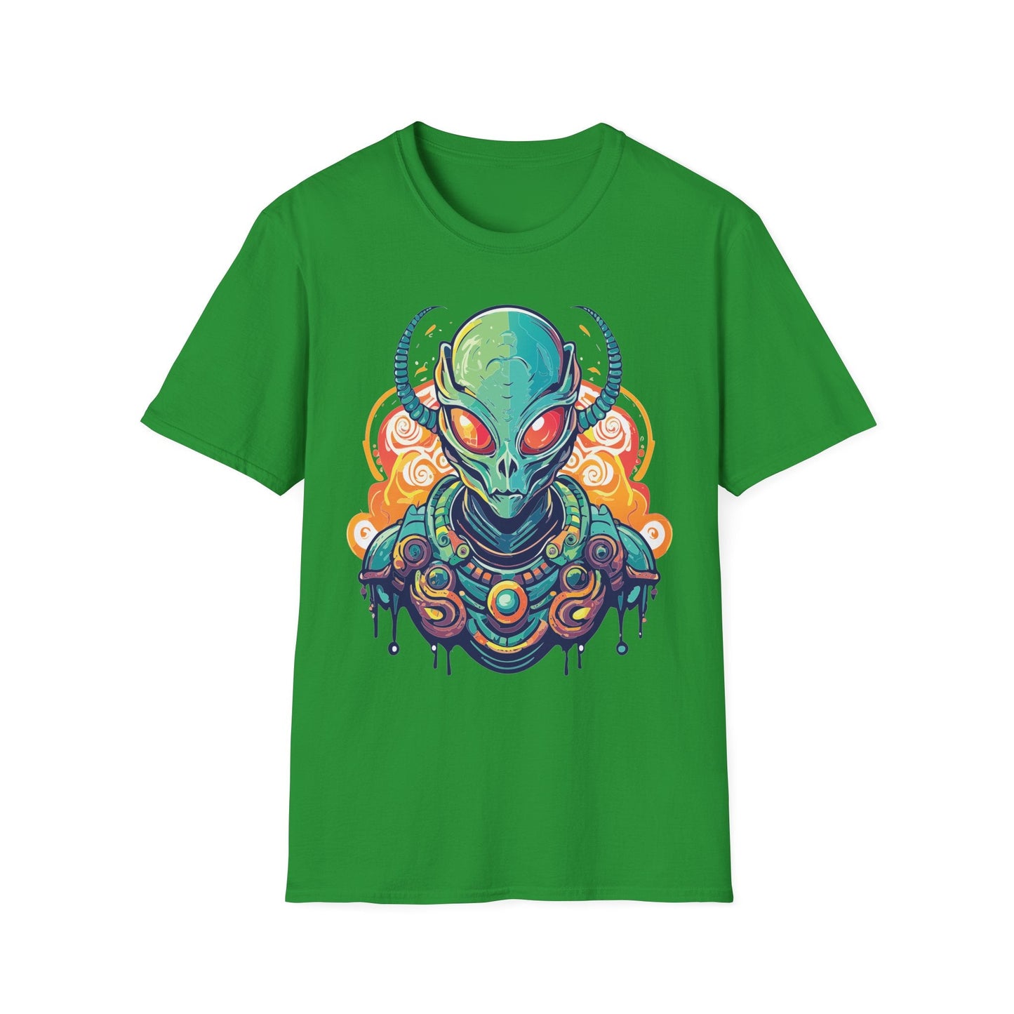 Cosmos Alien T Shirt Unisex Softstyle Cotton Tee With Space Artwork Graphic Design