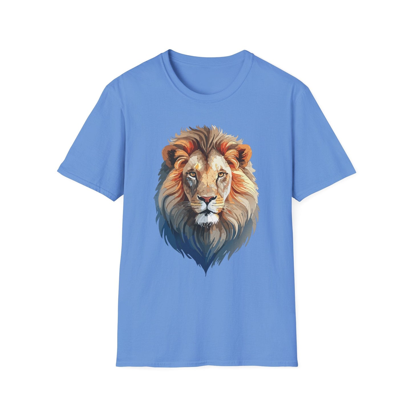 Gildan Softstyle Lion Print T Shirt Floral Tee For Unisex Everyday Comfort