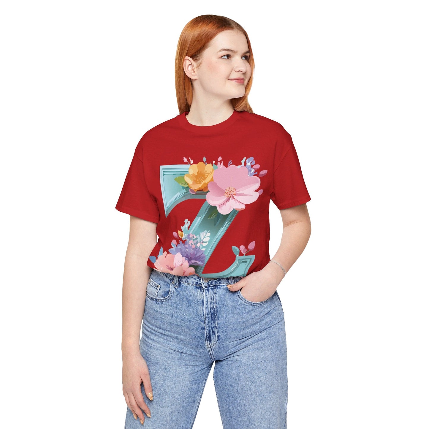 Letter Z Shirt Graphic Tee Unisex Jersey Short Sleeve By Adelpha Vintage Inspired Artwork