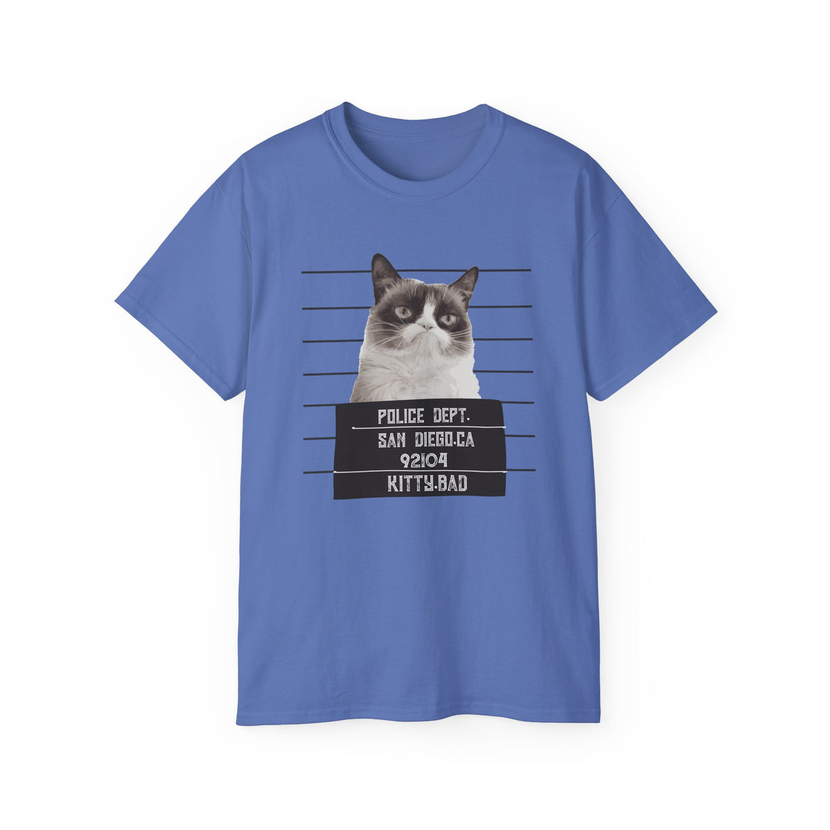 Mugshot Cat Shirt police lineup kitty graphic tee | Funny Cat Mugshot T-Shirt