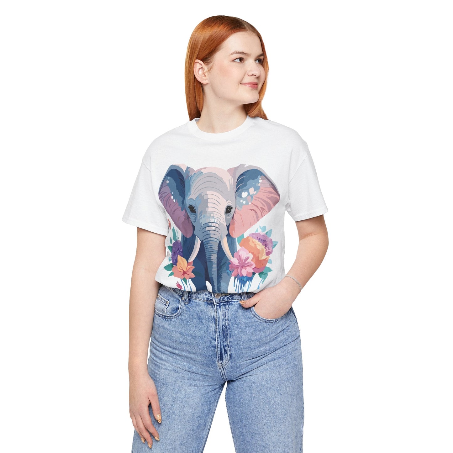 Elephant Graphic T Shirt Unisex Vintage Art Design Tee by Adelpha Short Sleeve Premium