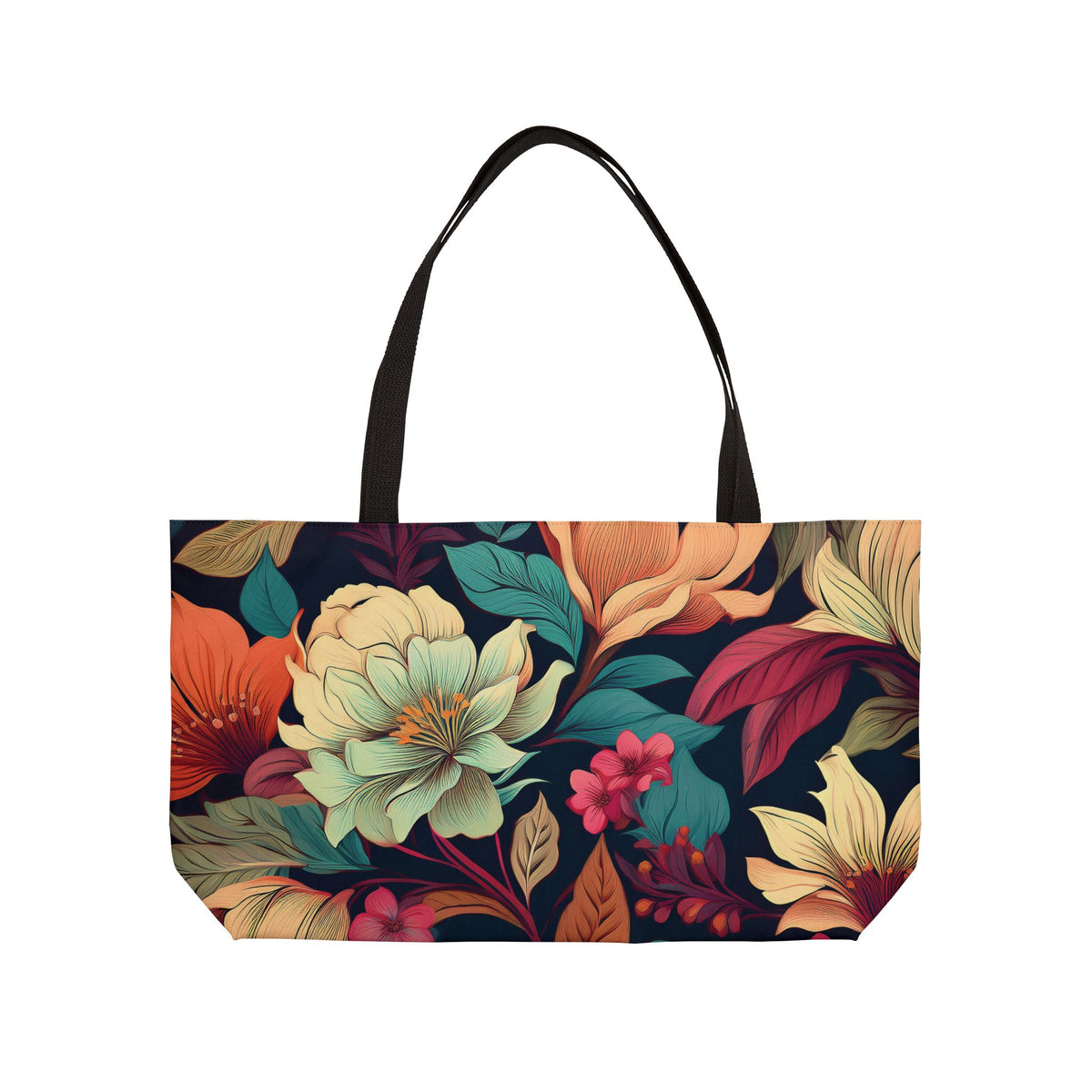 Floral Print Poly Canvas Weekender Bag 2