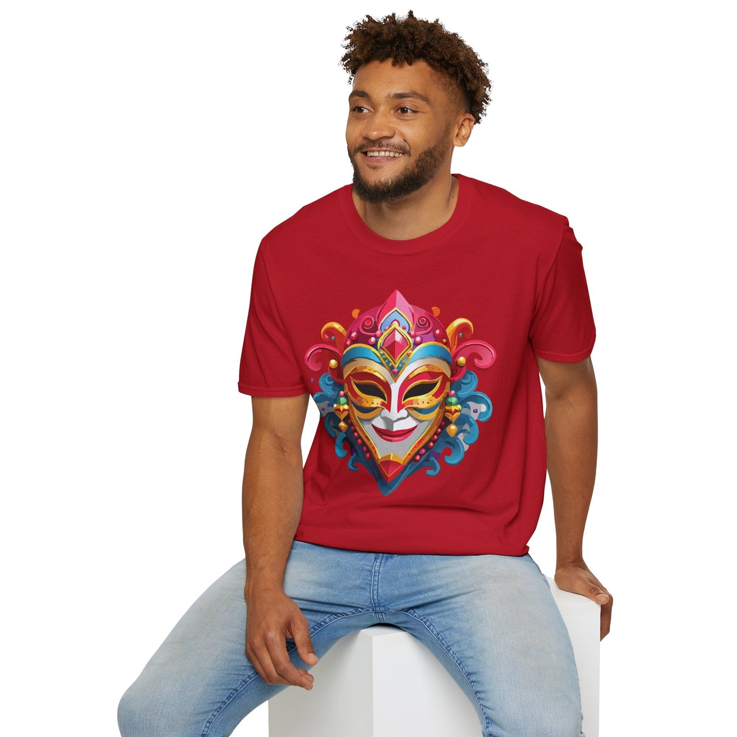 Mask Graphic Unisex Cotton Masquerade Design Artwork Tee 14