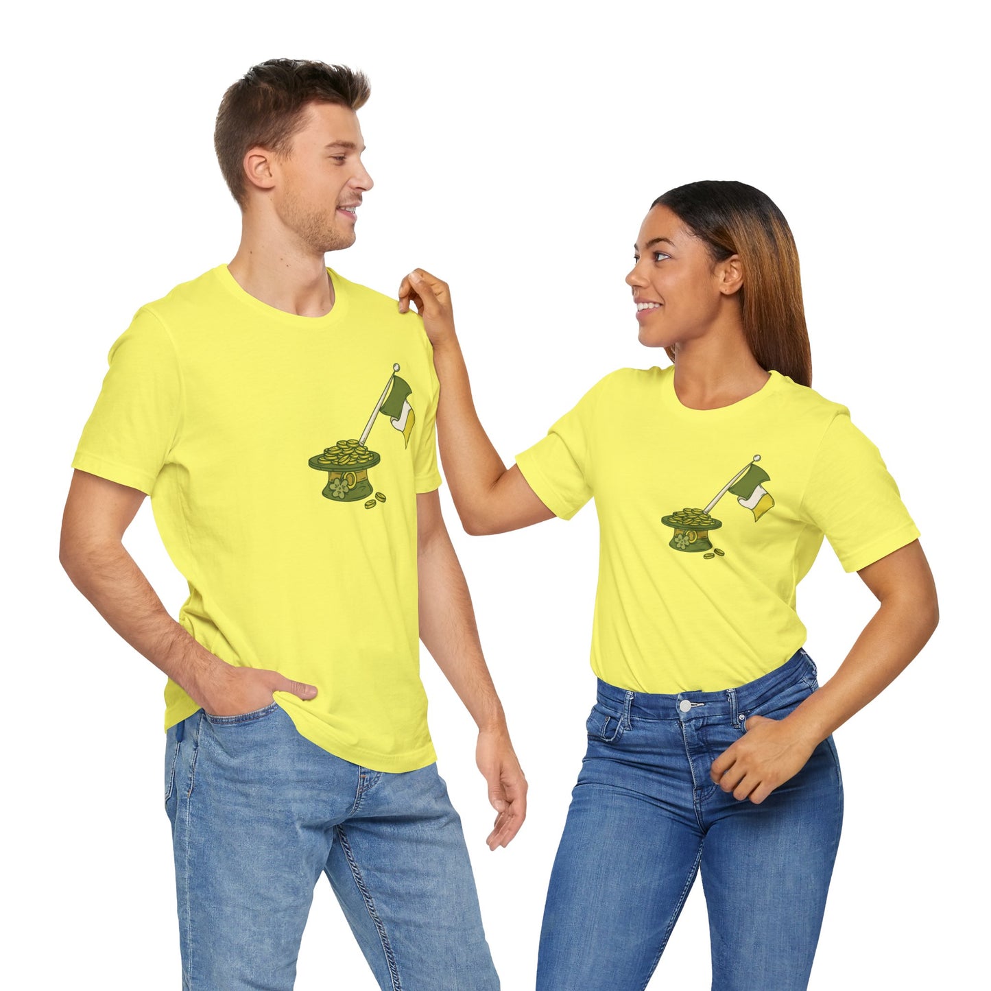 Unisex Cotton Tee Shirt with Lucky Prints