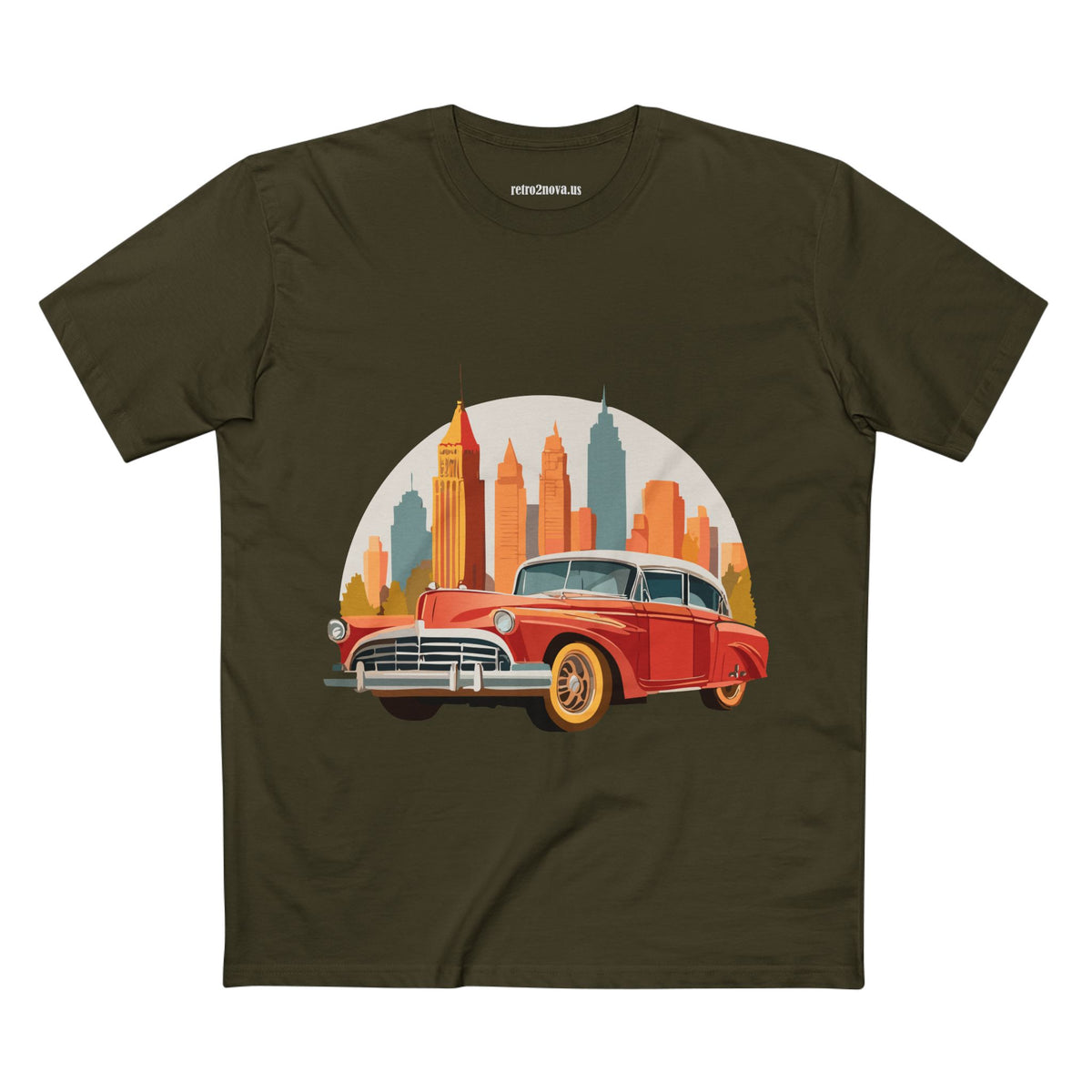 Retro Car Vintage Graphic Tee Staple Unisex 100 Cotton Tee Shirt - RC-2