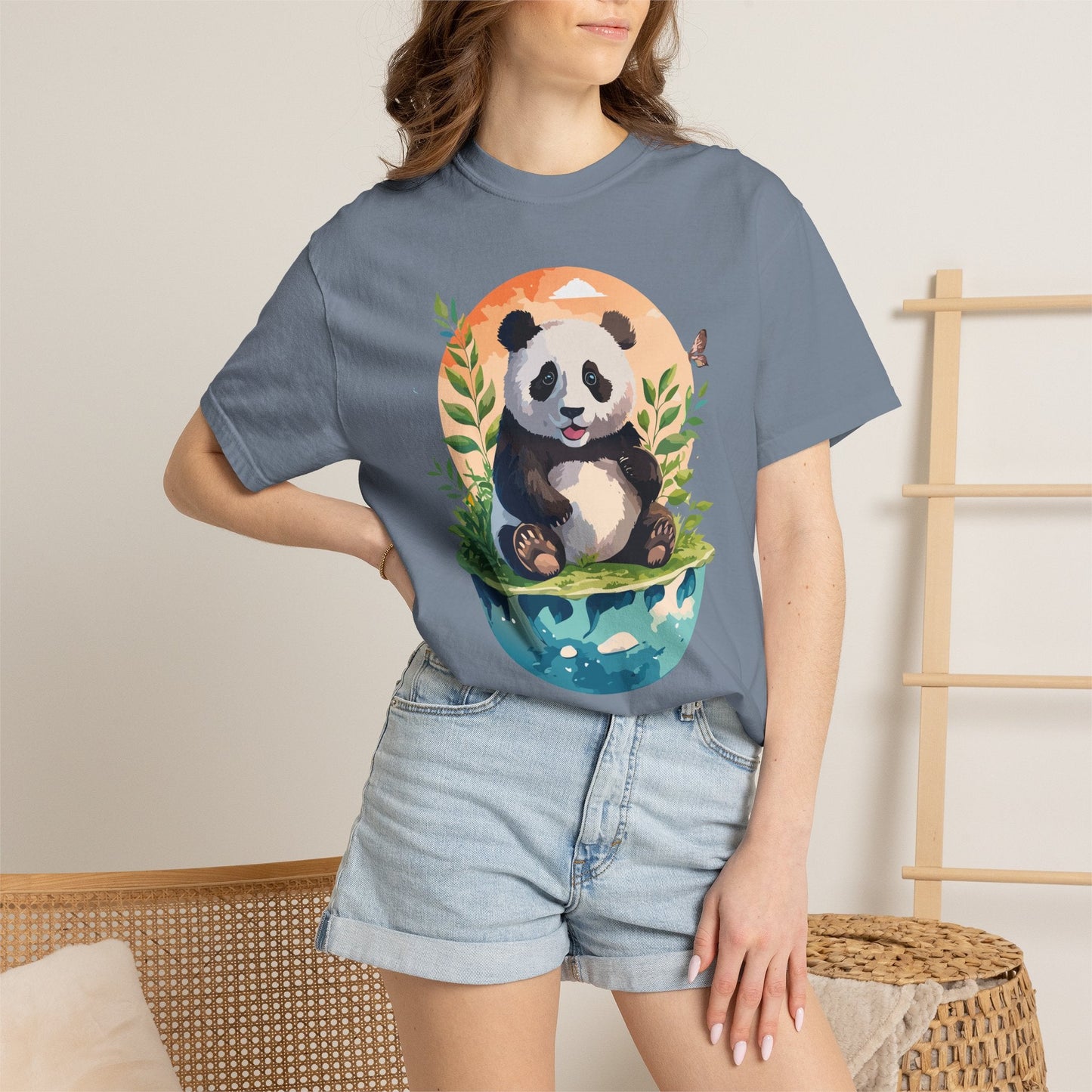 Panda Portrait Graphic T-Shirt Unisex Cotton Floral Animal Art Tee pp4