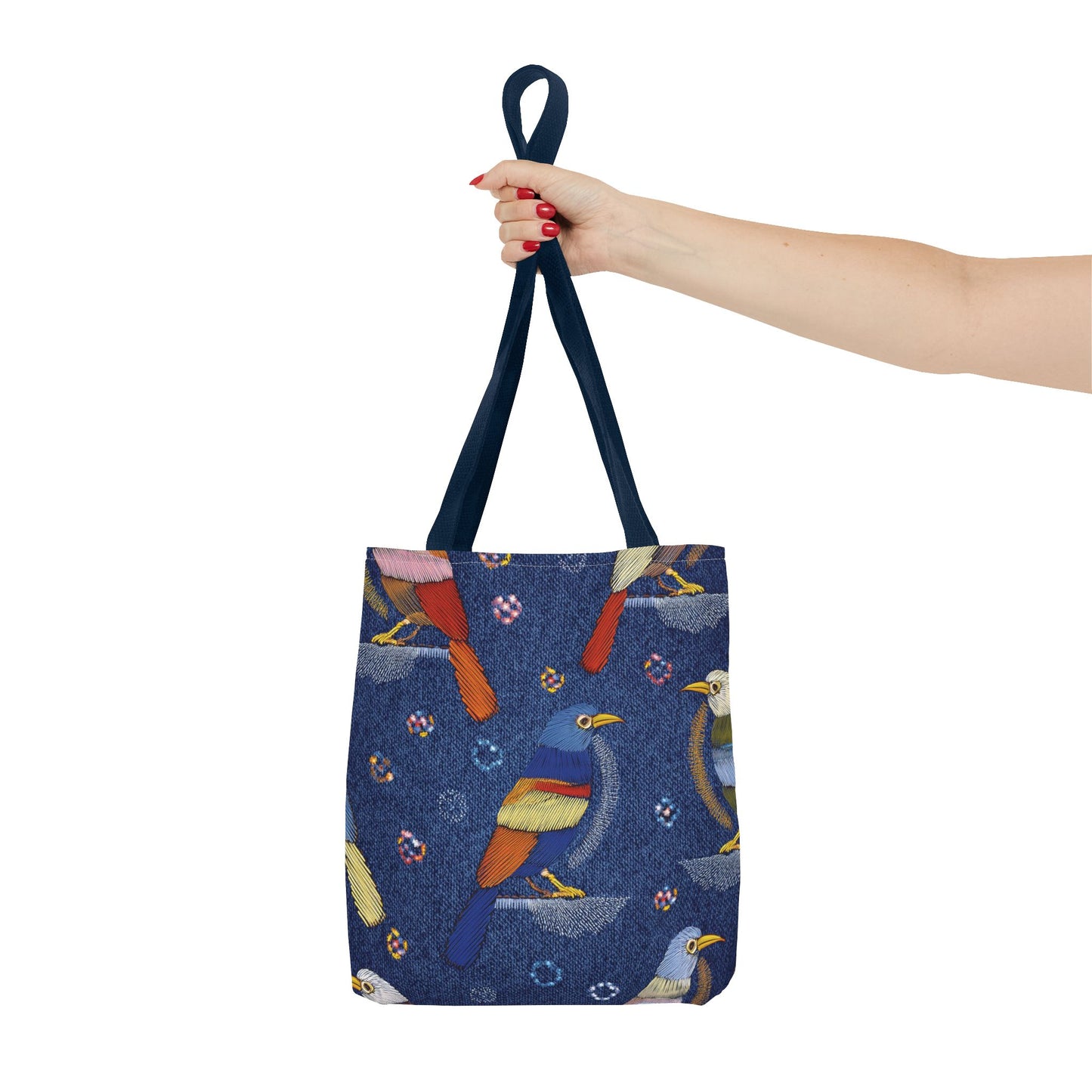 Denim Fabric Imitation Print Unisex Canvas Bag Poly Spun 3 Sizes Tote Bag 194-10