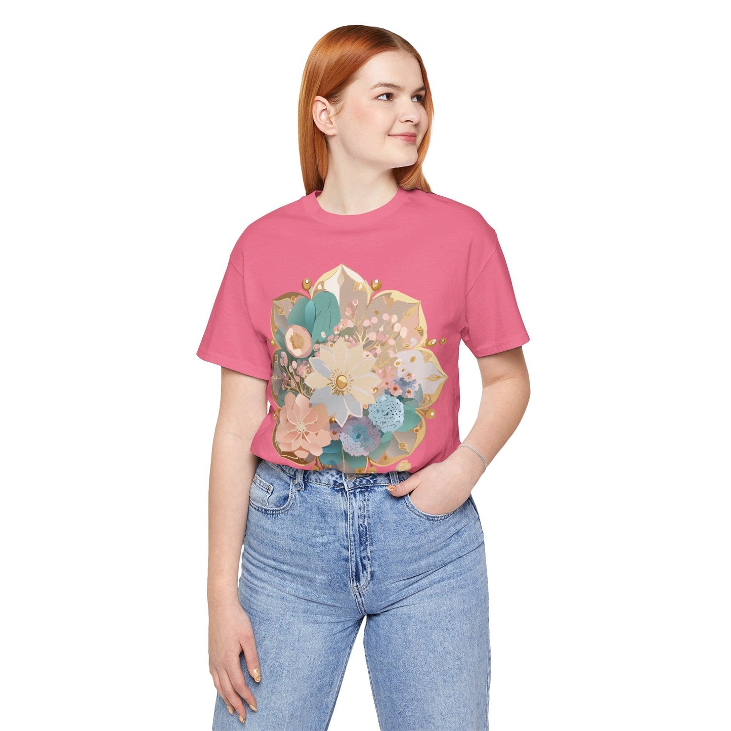 Mandala Shirt Graphic Tee Unisex Jersey Short Sleeve Adelpha Art Design Vintage Inspired Artwork
