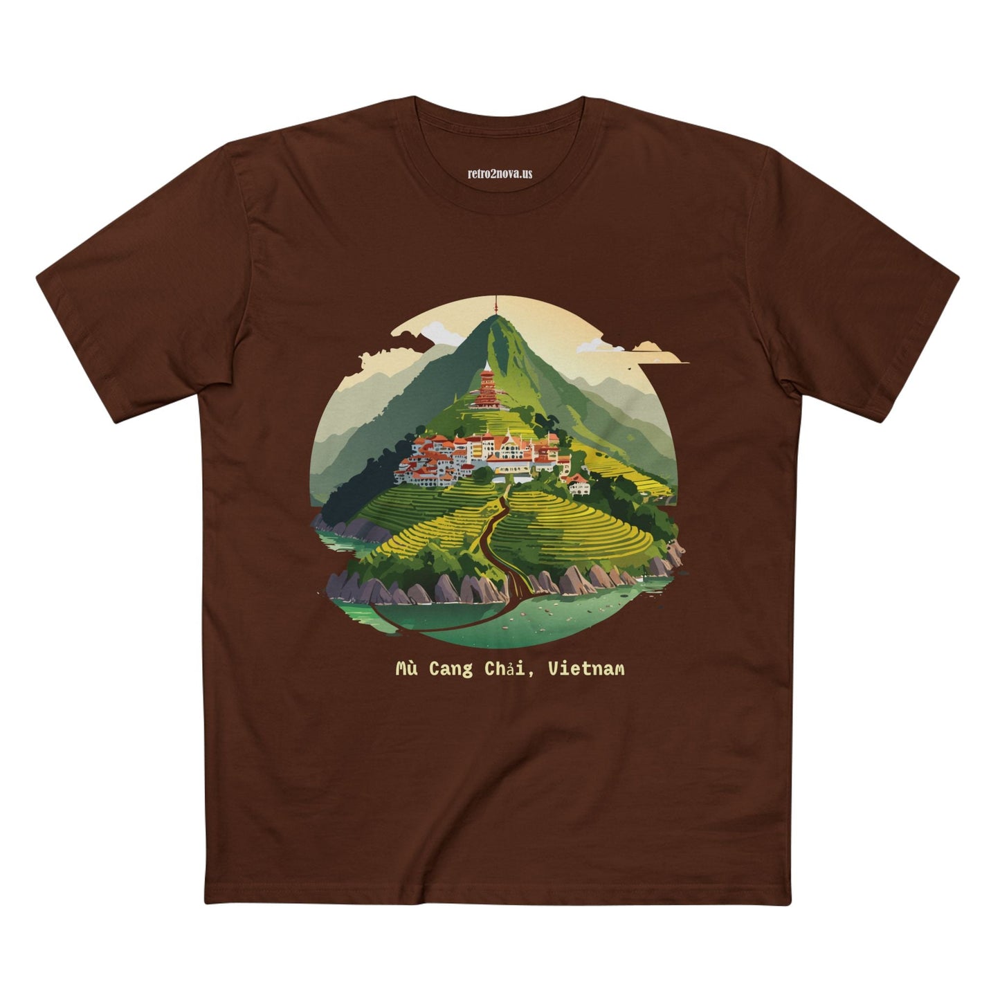 Retro2Nova Unisex Premium Cotton Staple Tee With Original Art Design Vietnam Travel Shirt