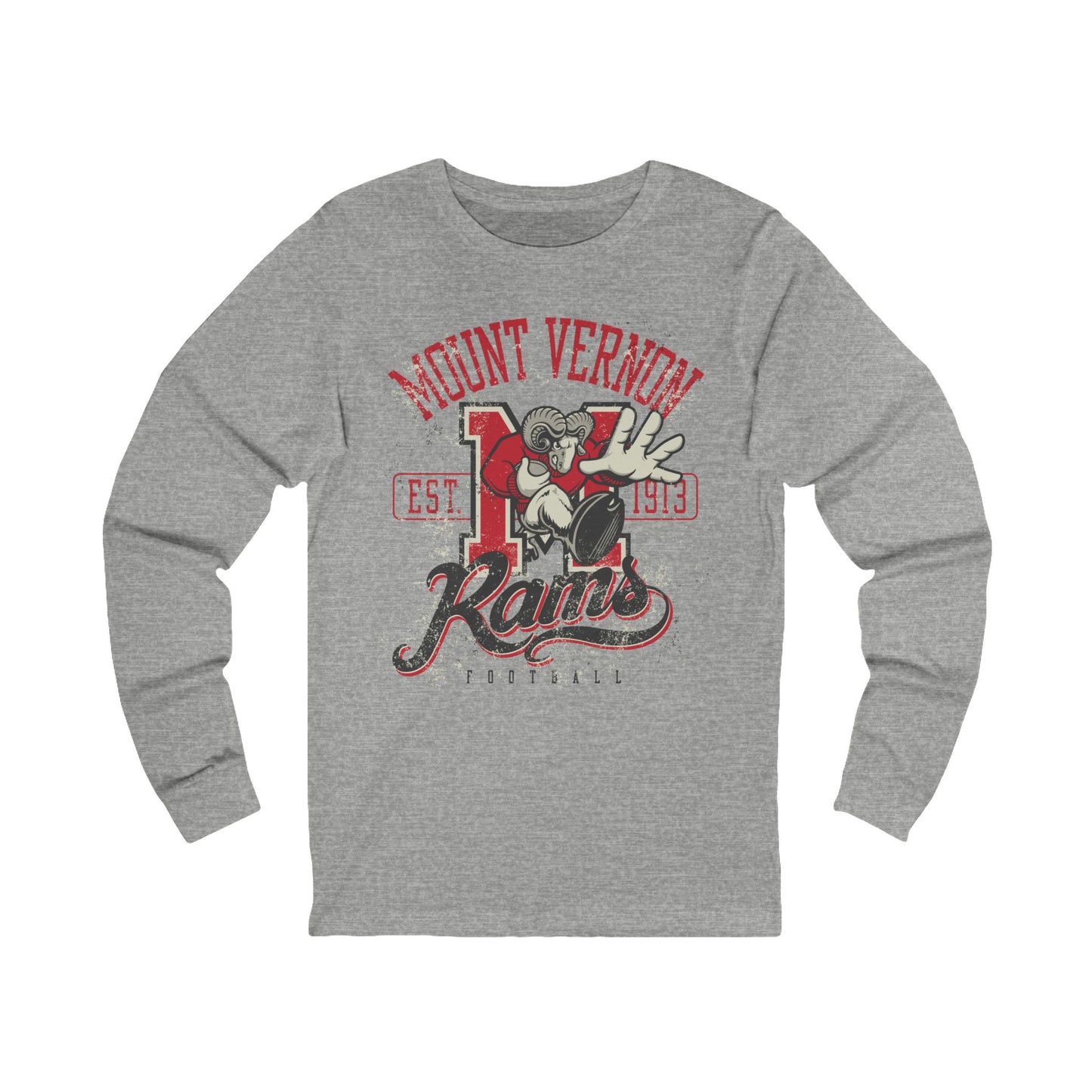 Varan5 Unisex Rams Logo Long Sleeve Tee, Sports Logo Jersey Shirt, Sports Rams T-Shirts with Long Sleeves