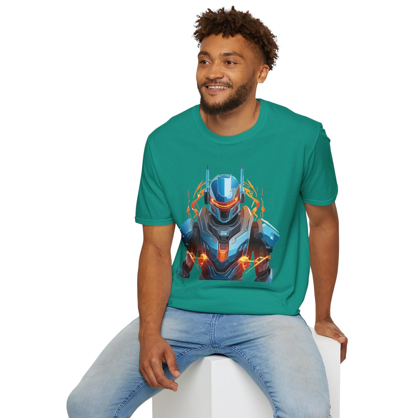 Cyborg Tee Robot Shirt Terminator Design Unisex Gildan Softstyle 64000 100 Percent Ring Spun Cotton