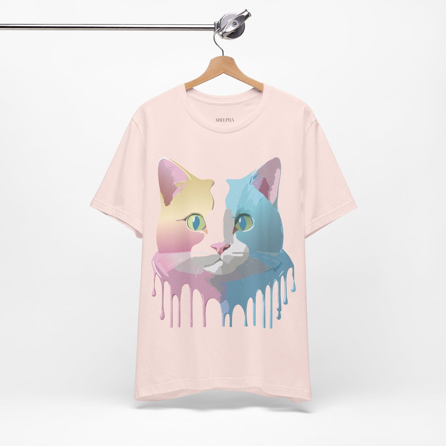 Cat Graphic Tee Unisex Short Sleeve Shirt Vintage Style Adelpha