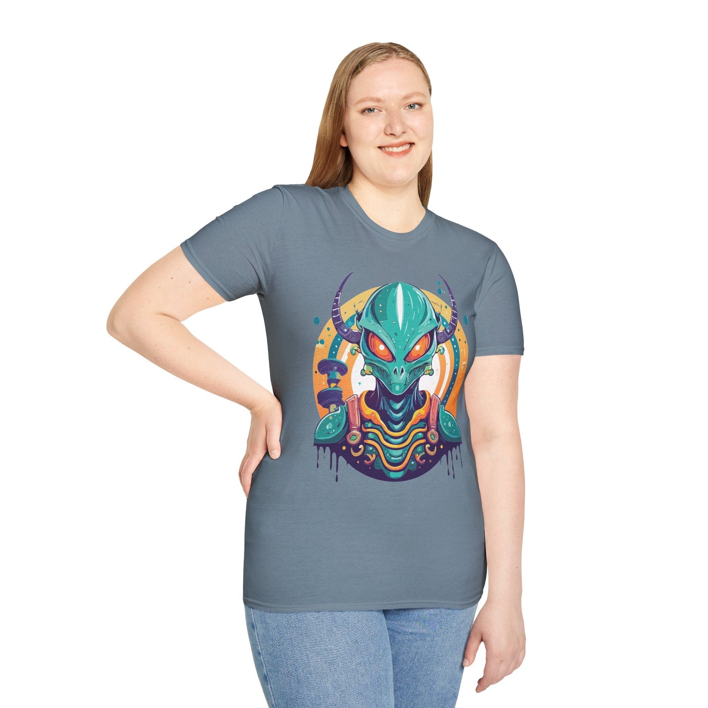 Alien T Shirt Cosmos Shirt Unisex Softstyle Tee 100 Percent Ring Spun Cotton Short Sleeve
