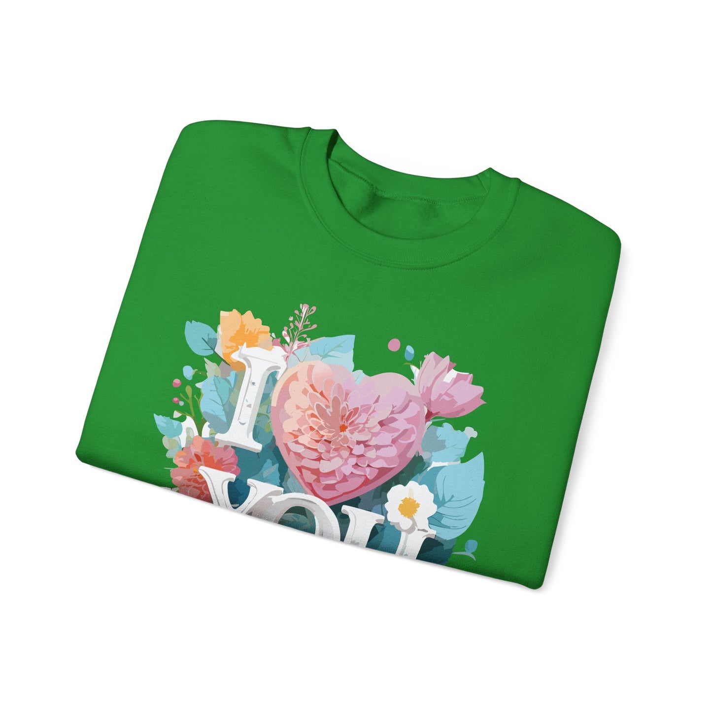 Floral Love Sweatshirt Unisex Valentines Day Gift 50 50 Cotton Polyester Crewneck