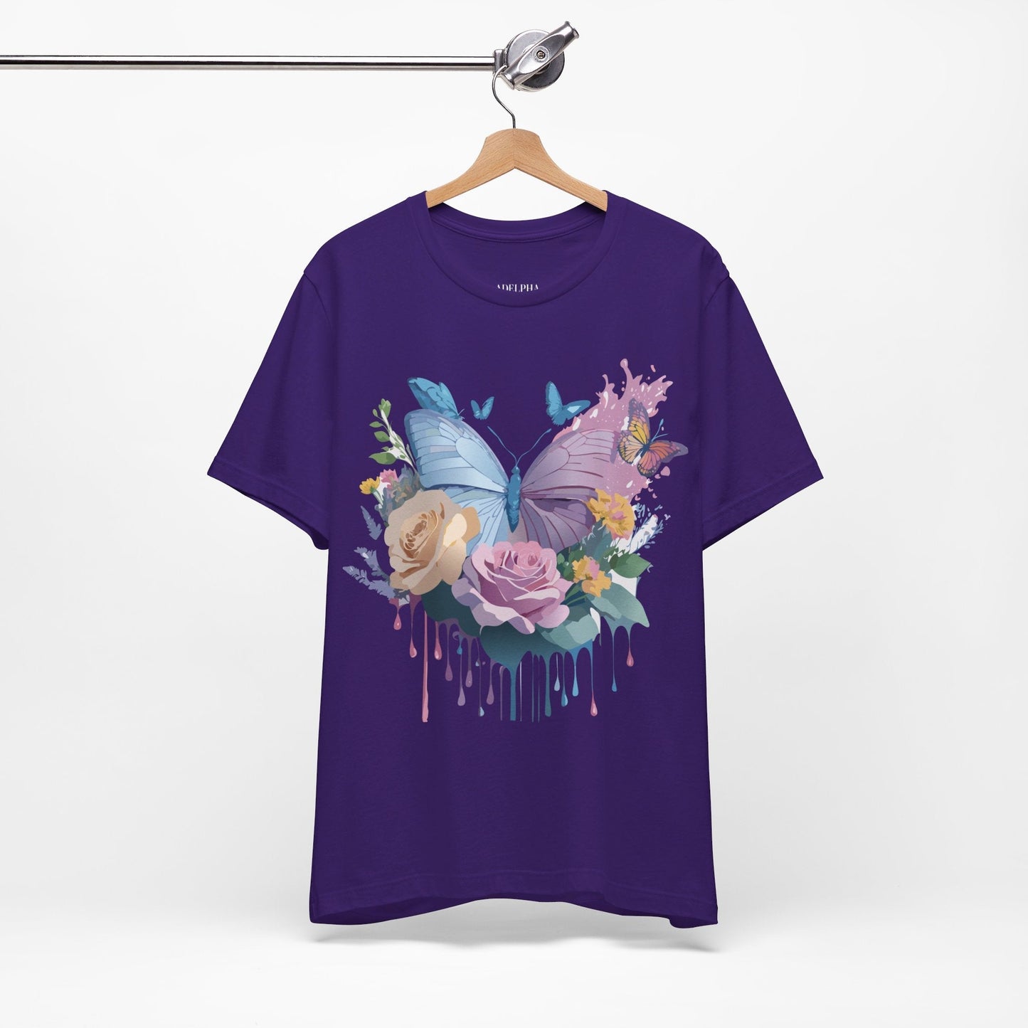 Butterfly Graphic Tee Unisex Vintage Art Design Adelpha Short Sleeve
