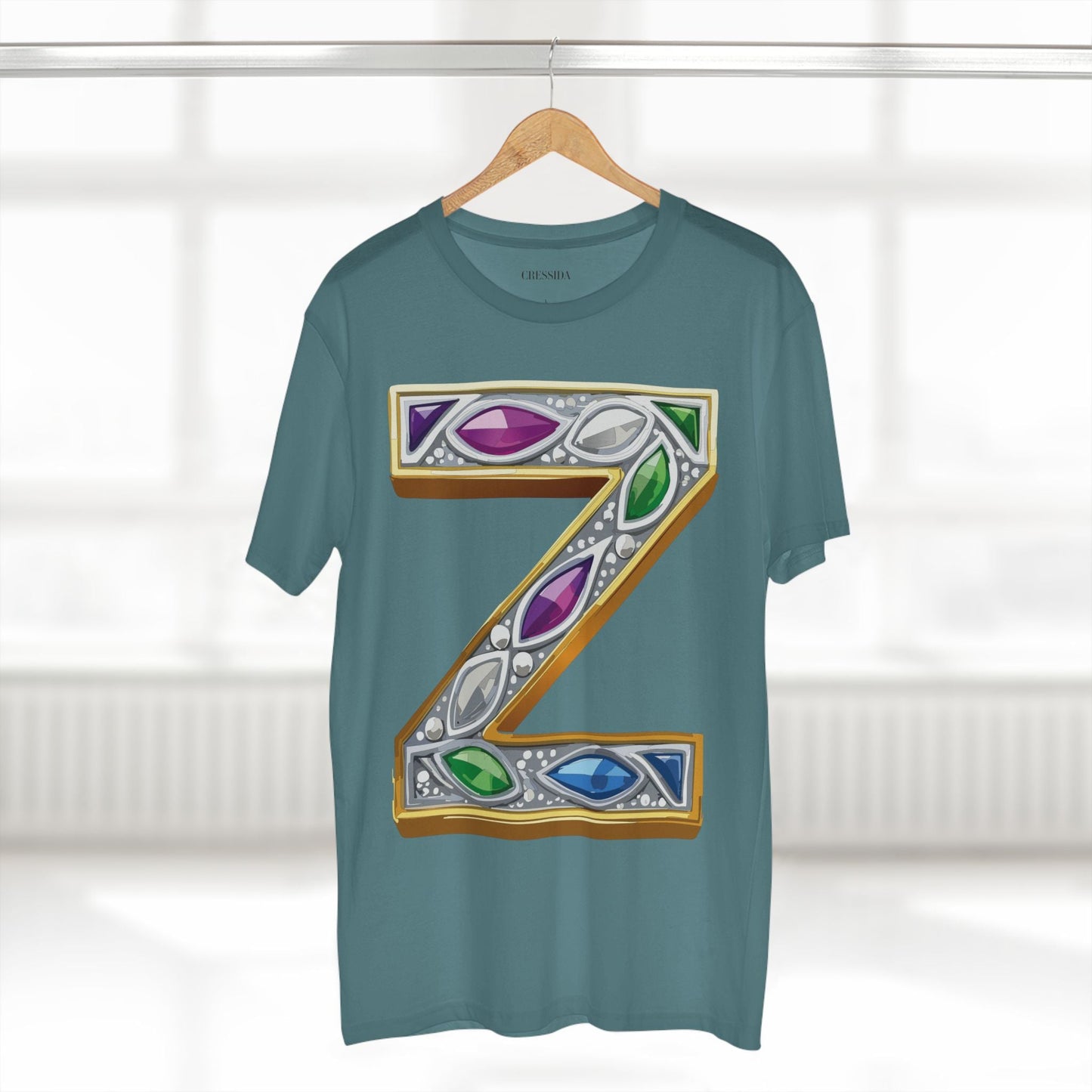 Letter Z Graphic Design Tee Unisex 100 Cotton With Antique Gold Letters Artwork T-Shirt
