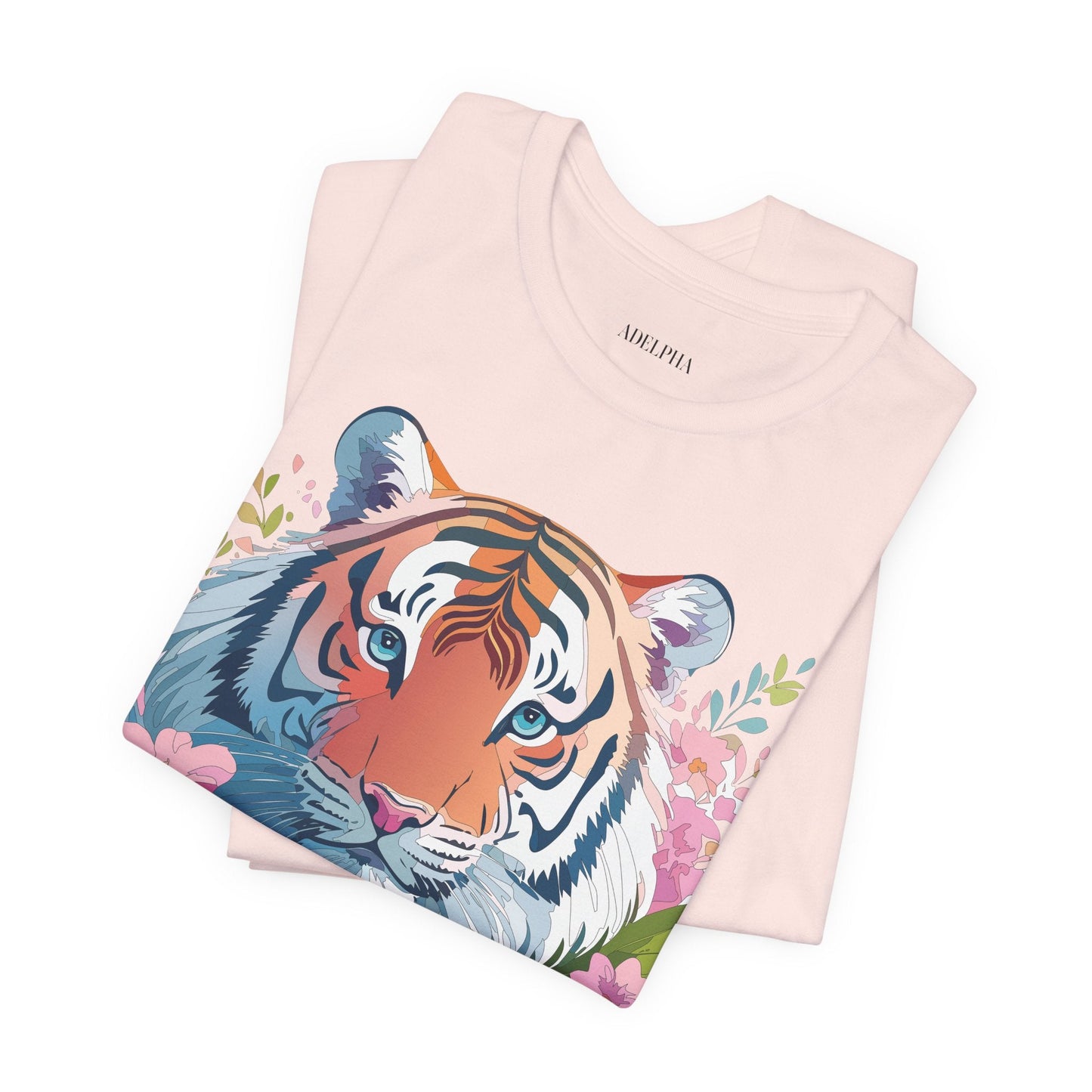 Tiger Graphic Tee Unisex Short Sleeve Jersey From Adelpha Vintage Inspired Artwork