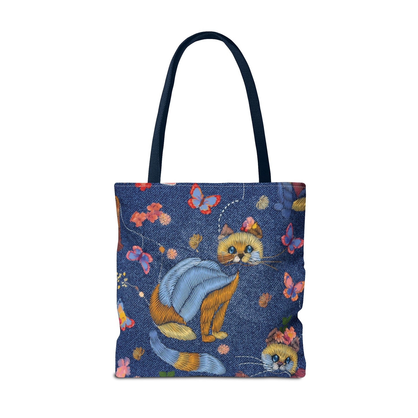 Denim Fabric Imitation Print Unisex Canvas Bag Poly Spun 3 Sizes Tote Bag 190-14