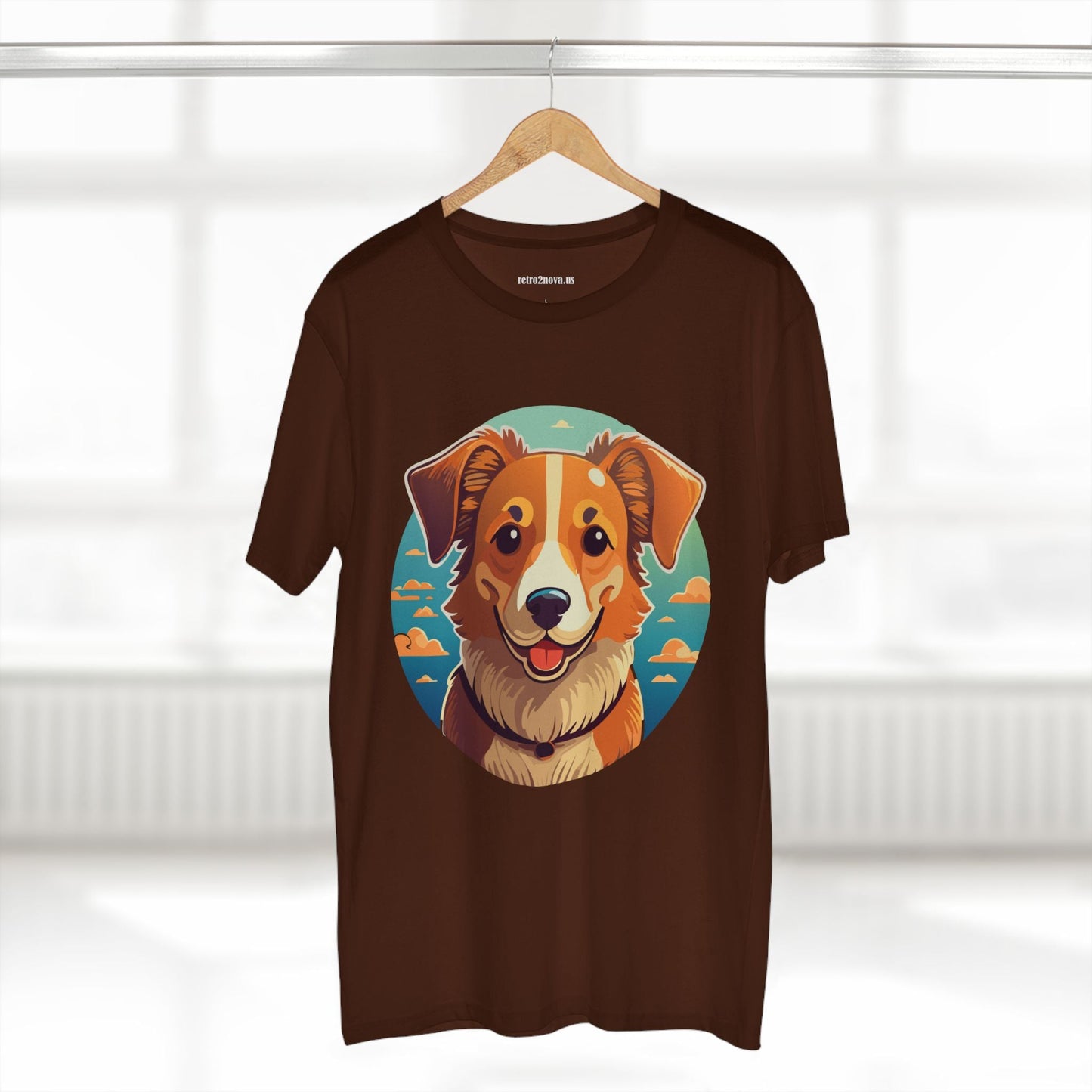 Unisex Animals Dog Shirt With Original Art Design Premium Cotton Tee By Retro2Nova Art Collection Soft Breathable Comfort