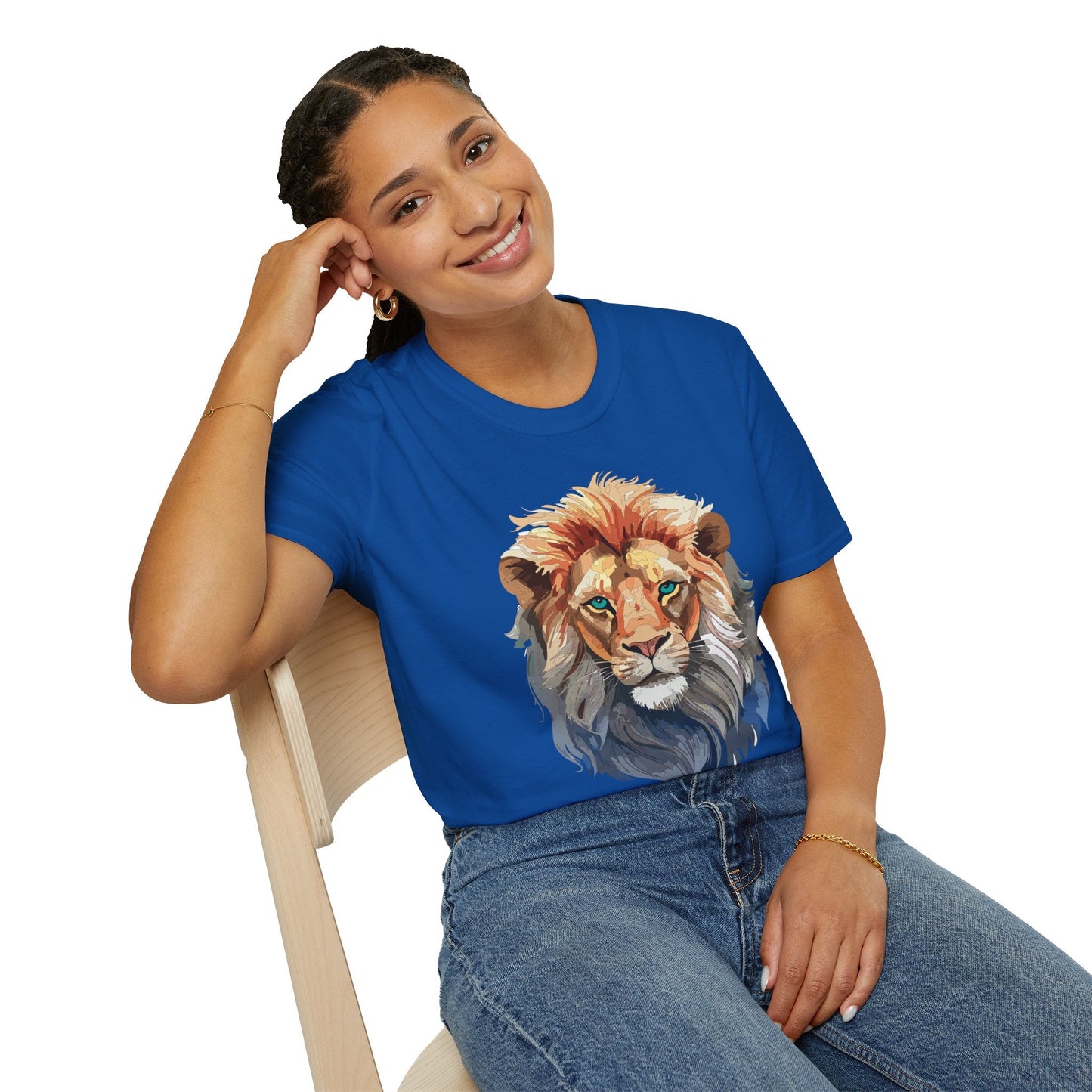 Floral Lion Shirt Unisex Tee Softstyle Gildan 64000 Comfort Fit