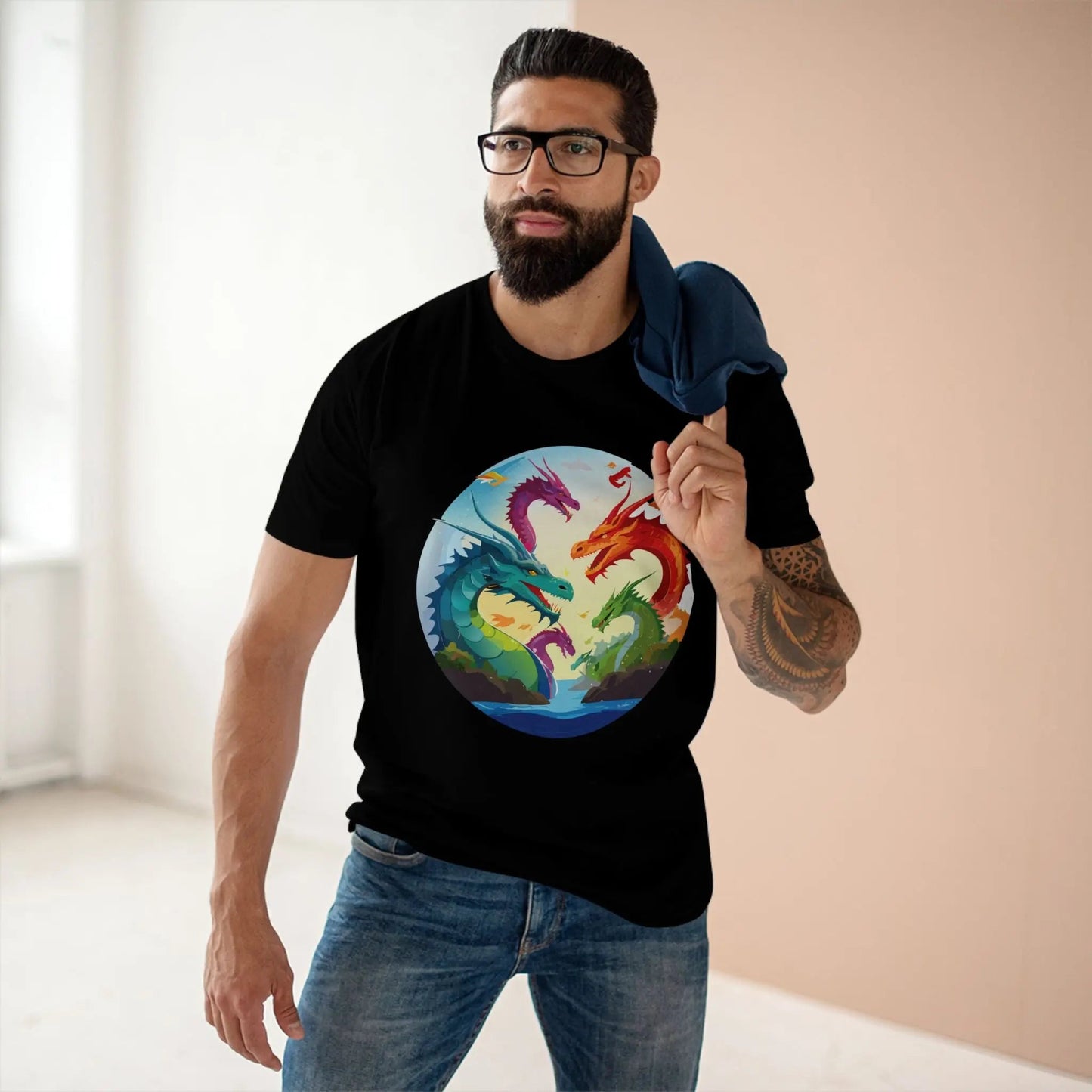 Dragon Graphic Unisex 100 Cotton Staple Tee 15