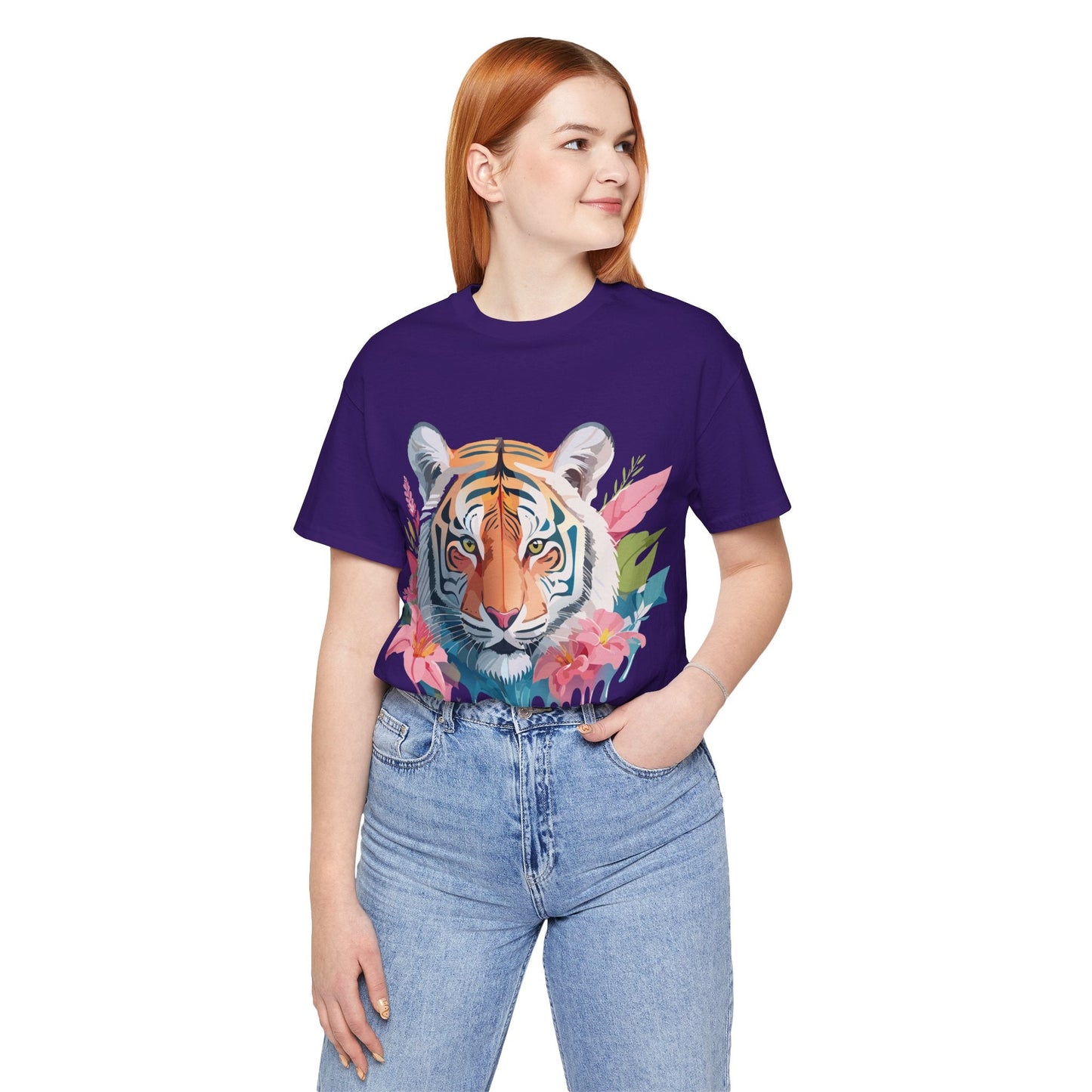 Tiger Graphic Unisex 100 Cotton Vintage Art with Animal Tee 13
