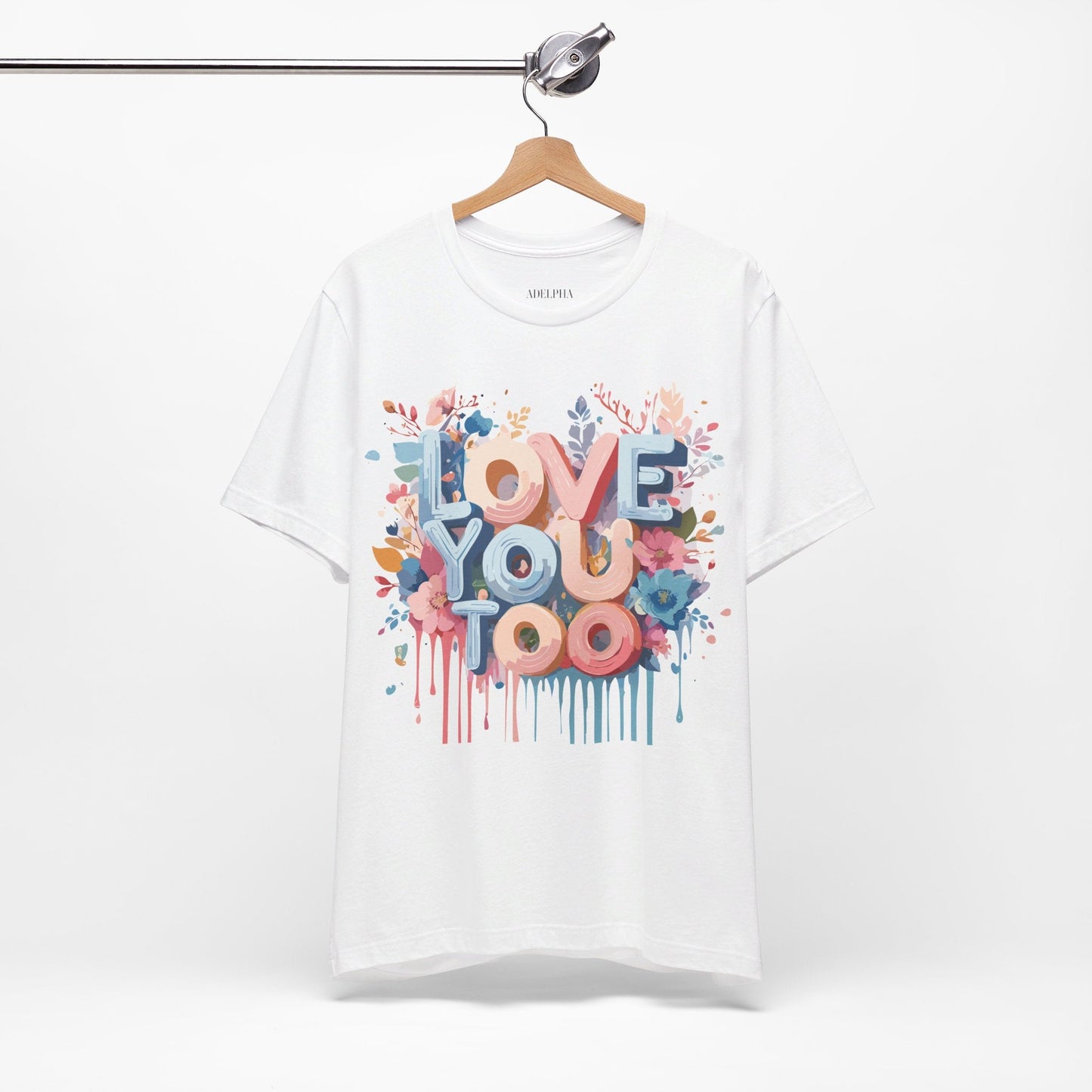 Valentine Day Graphic Unisex 100 Cotton Vintage Artwork with Love and Flower Design Tee 41