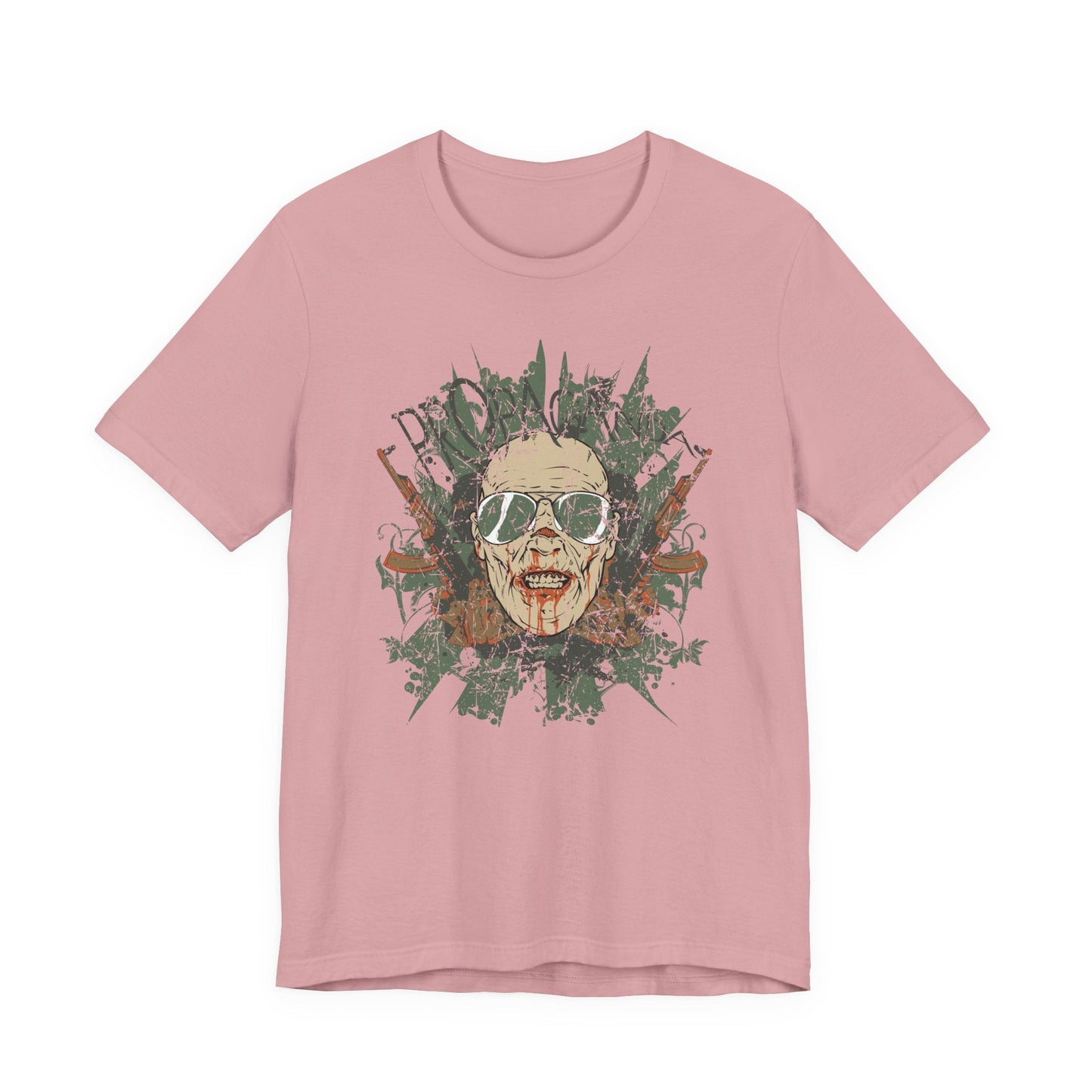 Retro Skull Floral Graphic Design Unisex Cotton T-Shirt G-2