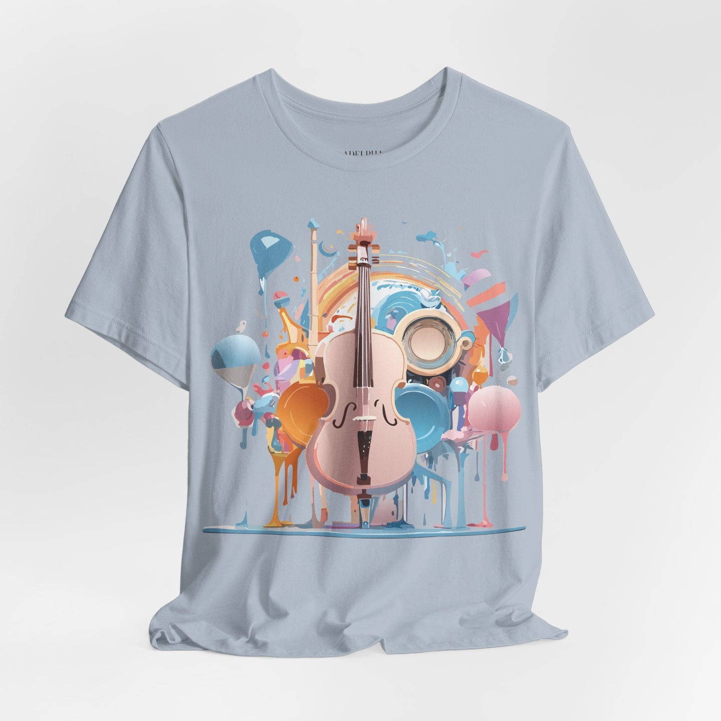 Music Graphic Unisex 100 Cotton Vintage Art with Musical Elements Tee 80