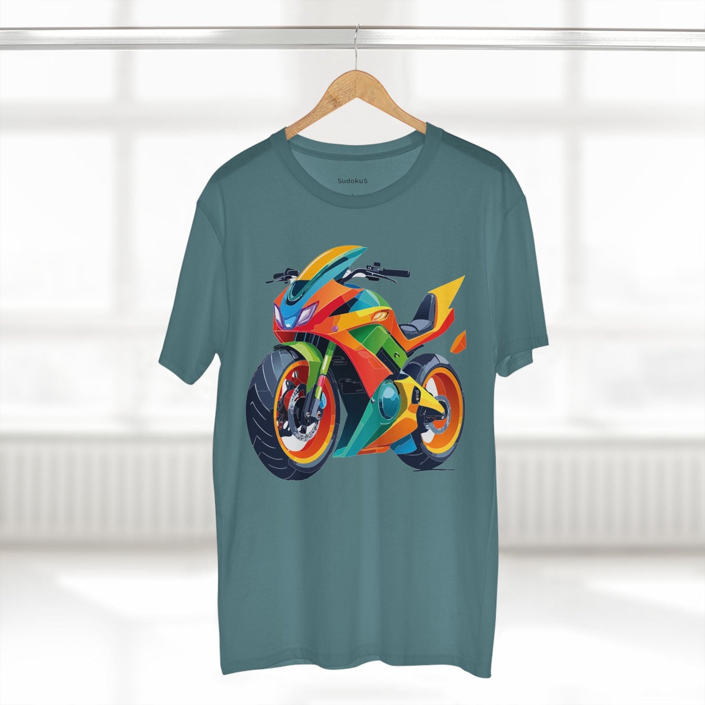 Moto Bike Graphic Unisex 100 Cotton Staple Tee 5