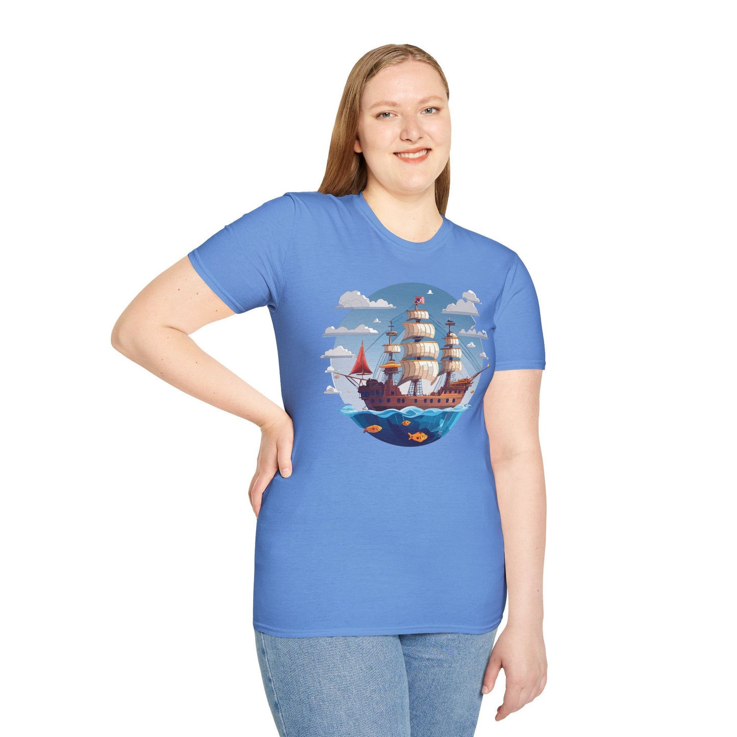 Ship T Shirts Frigate T Shirts Vessel Tee Shirt Unisex Softstyle Cotton Tee Gildan 64000