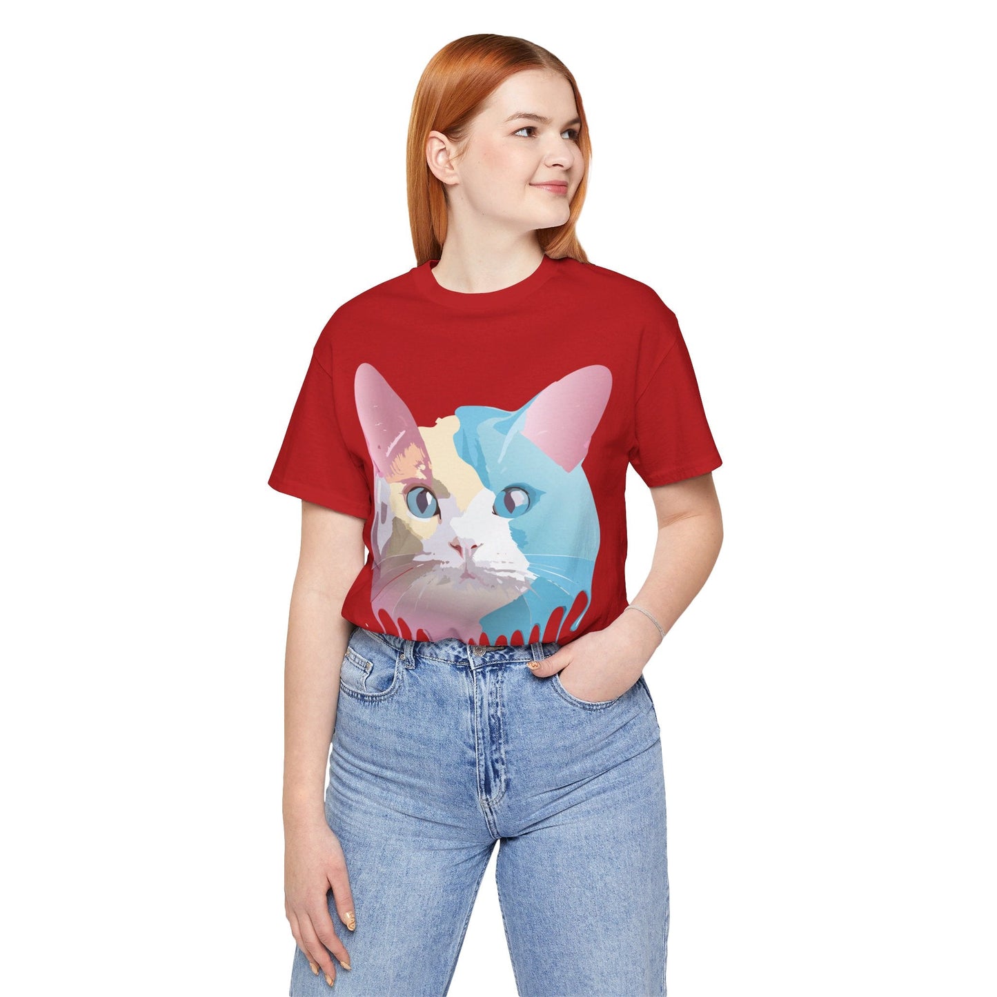 Cat Graphic Tee Unisex Short Sleeve Shirt With Vintage Adelpha Artwork