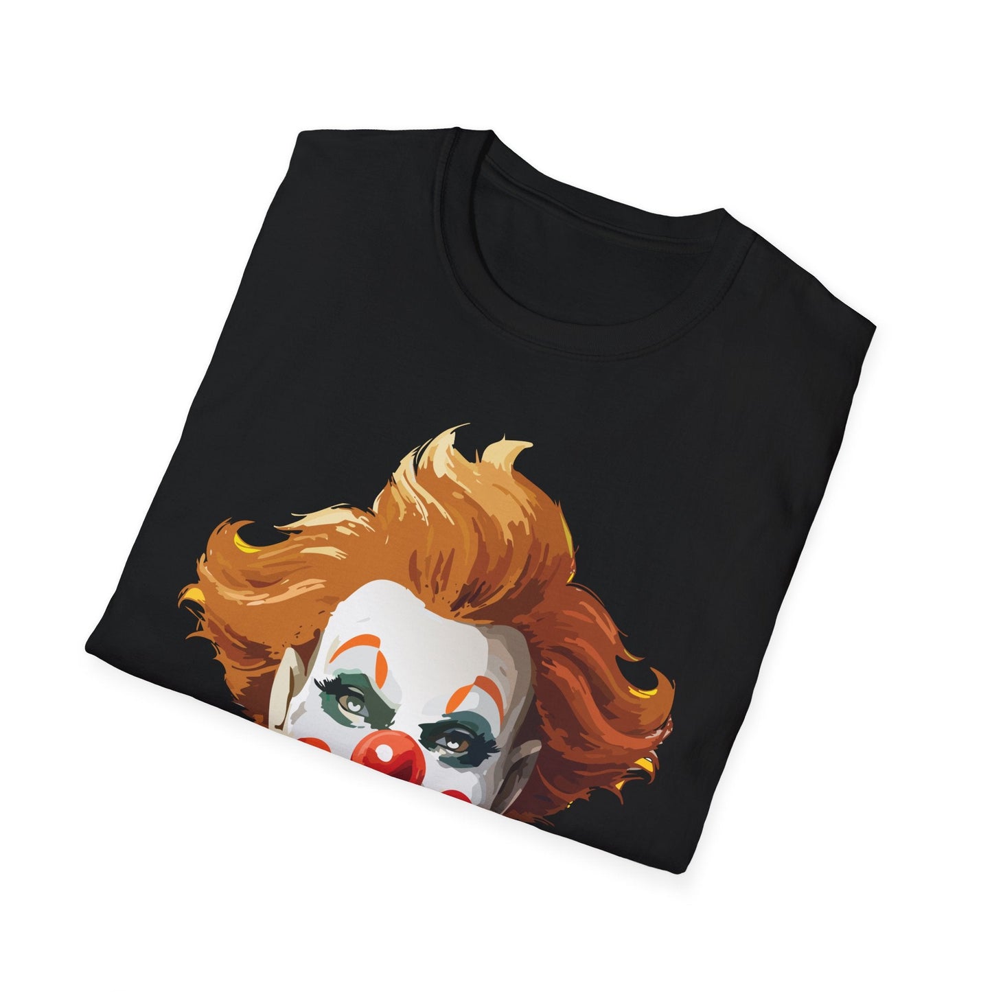 Clown Theme T Shirt Funny Man Circus Scary Man Unisex Gildan Softstyle Graphic Tee Everyday Wear