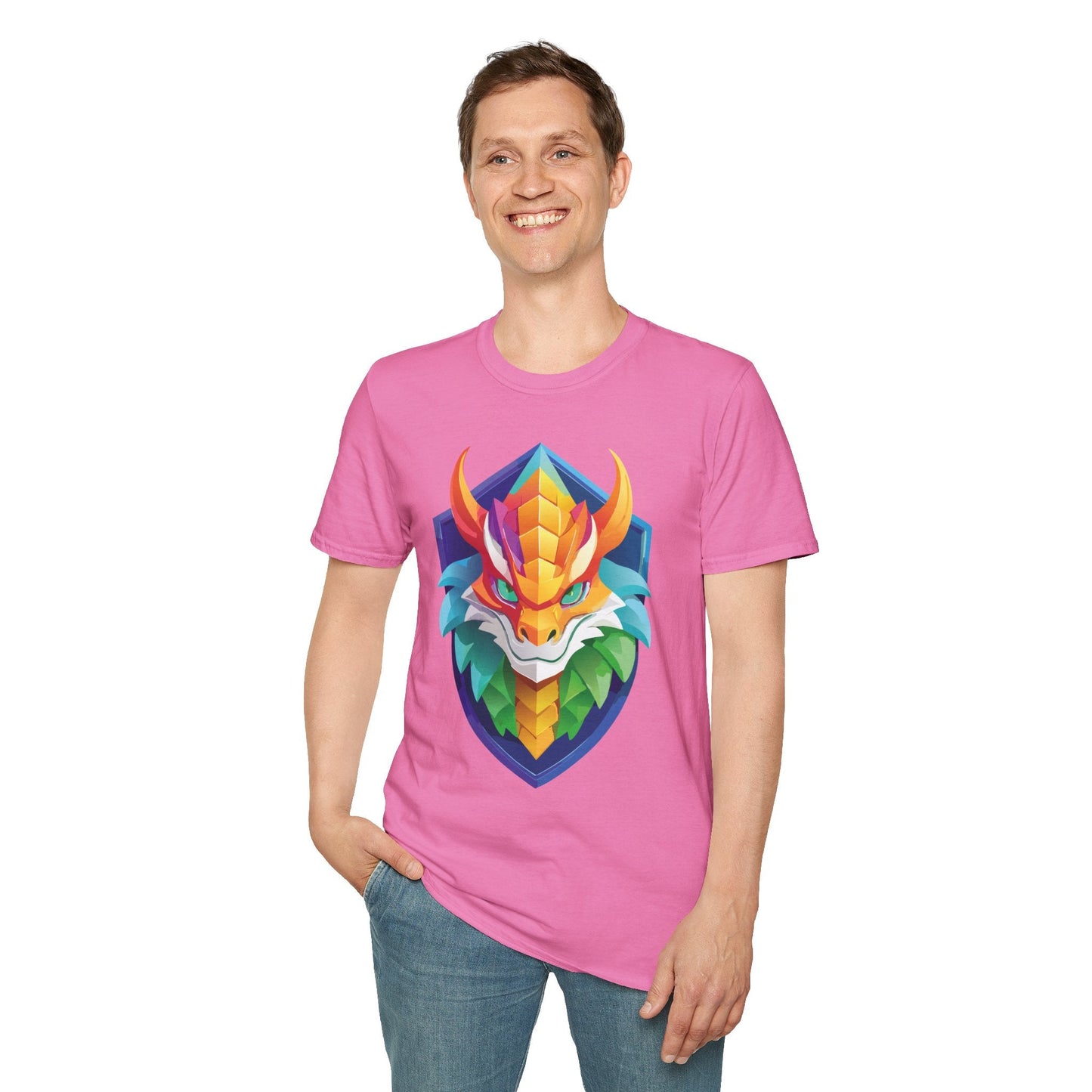 Dragon Graphic Unisex Cotton Softstyle Art Design Tee With Animals 6
