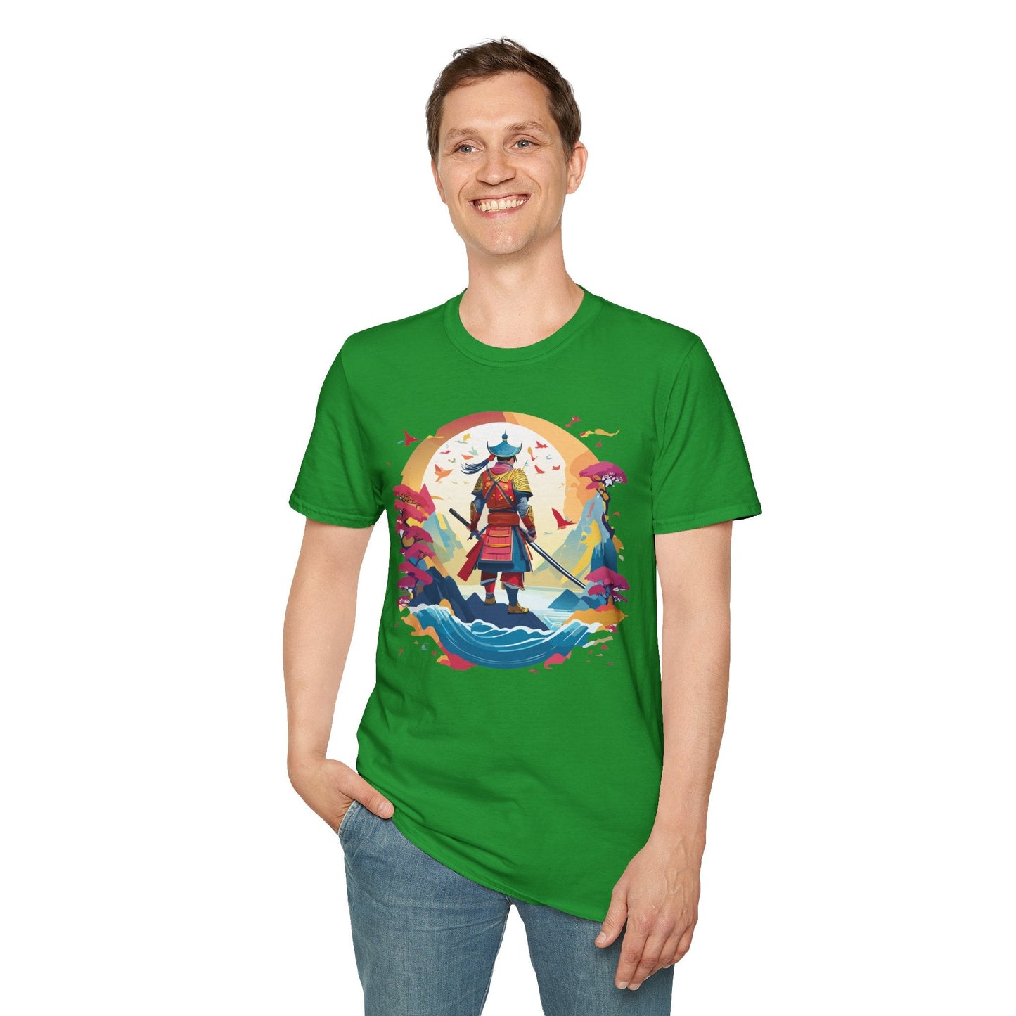 Samurai Shirt Unisex Tee Made With 100 Percent Ring Spun Cotton Soft Durable Comfort Gildan 64000