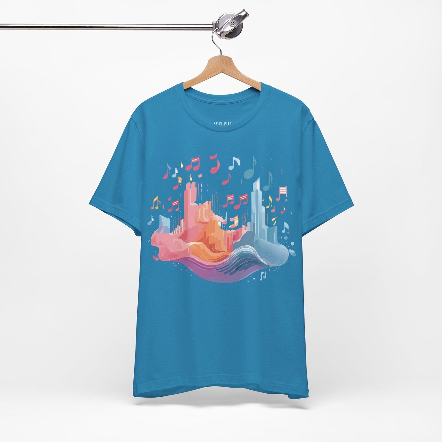 Music Graphic Unisex 100 Cotton Vintage Art with Musical Elements Tee 23